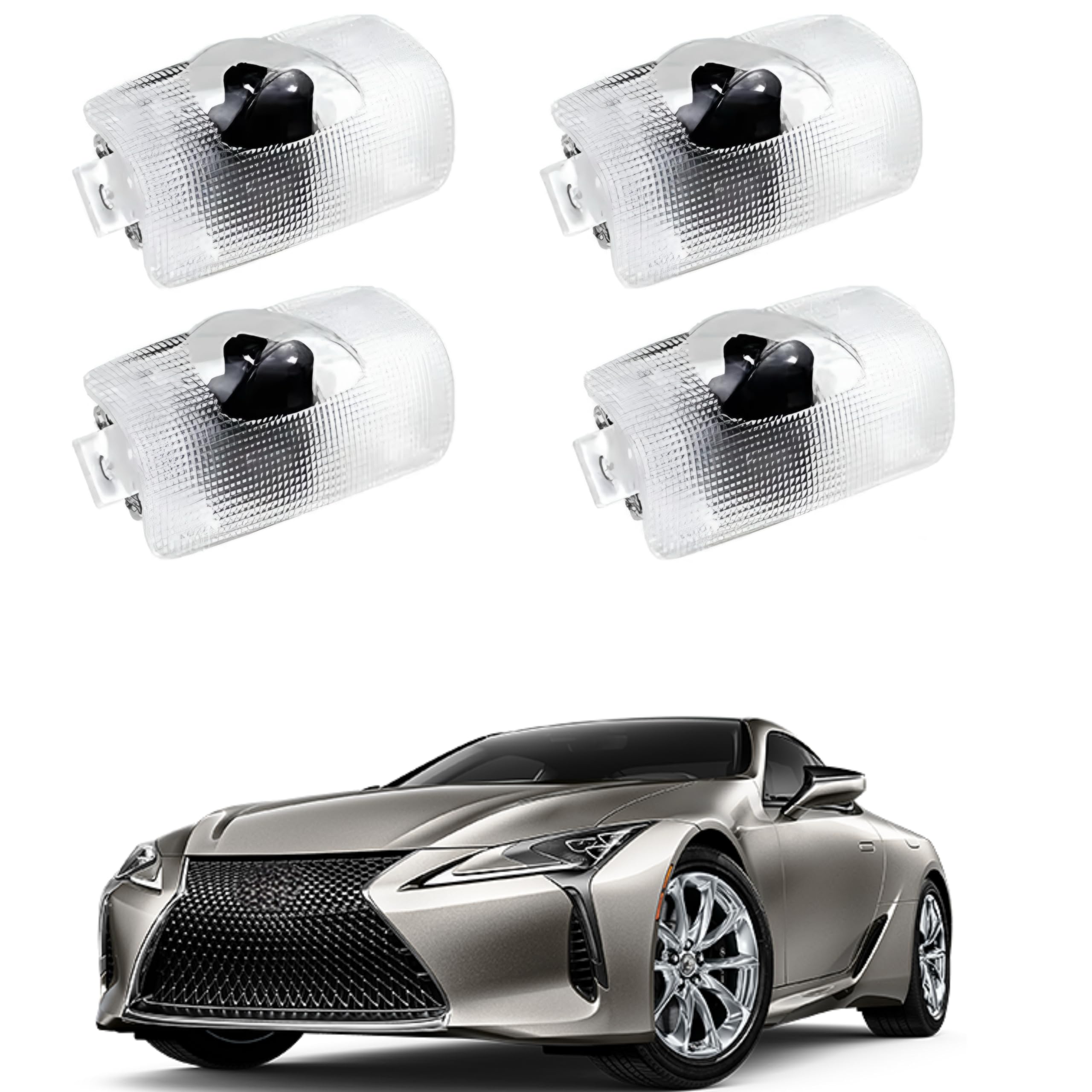 MkFlip 4Pcs LED Door Projector Lights Car Door Lights Logo - Compatible with LS/ES/is/LX/RX/GS/GX/RC Car Accessories,3D Ghost Shadow Light