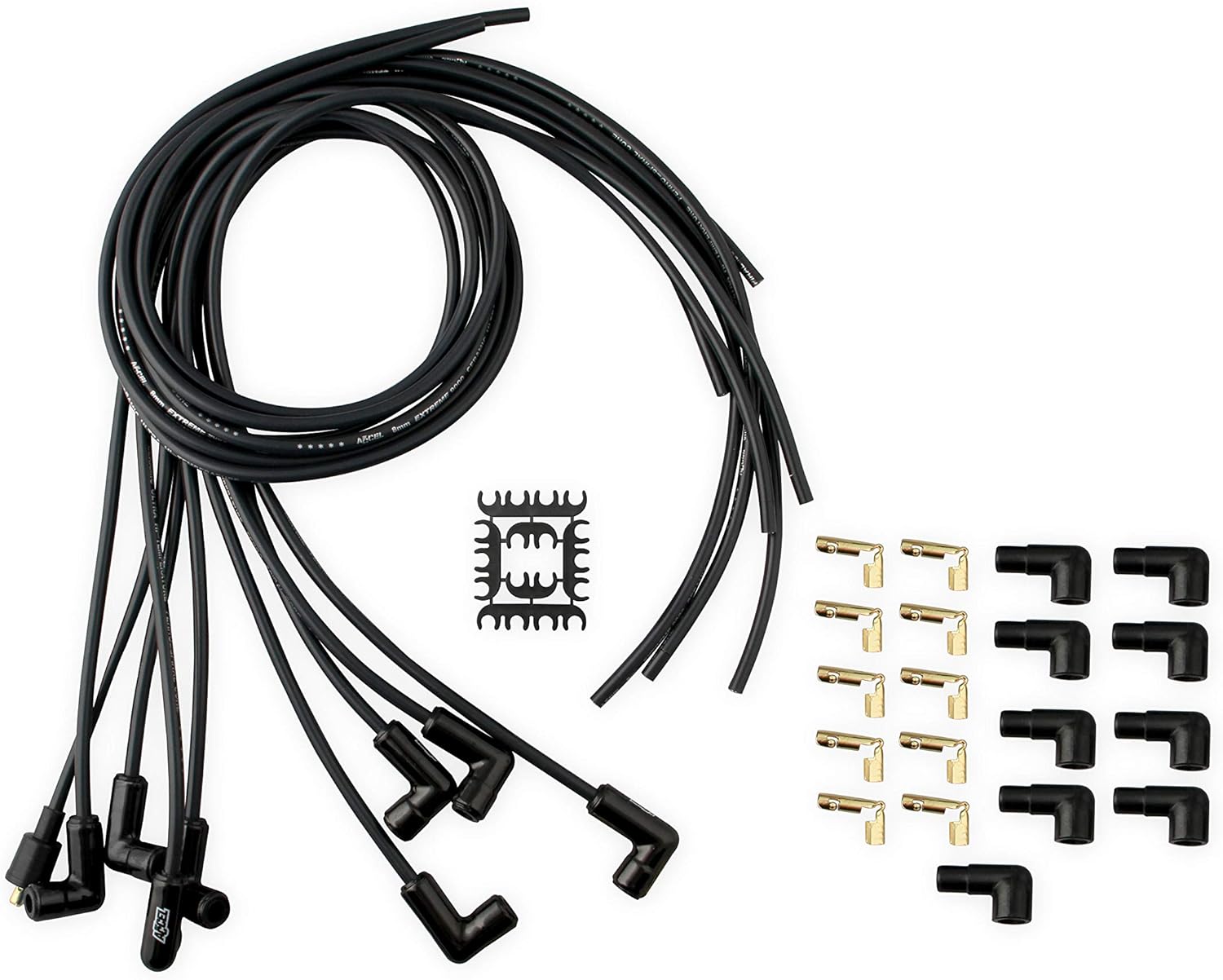 ACCEL 9001CK Extreme 9000 Spark Plug Wire Set - Universal - 90 Degree Black Ceramic Boots