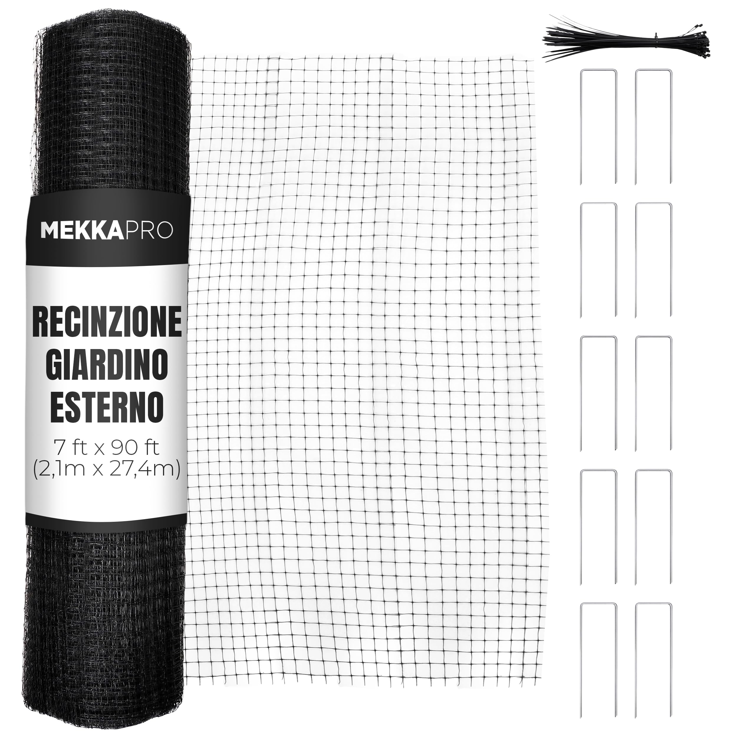 MP Recinzione da Giardino, 2,1x27,4 m, Resistente | Barriera contro Piccioni e Cani, per Pollaio e Voliere