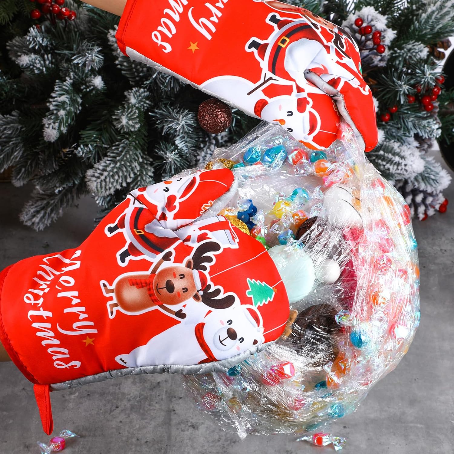 Watersay Christmas Saran Wrap Game Oven Mitt Game Night Christmas Party Games Fun Party Games for Teens and Adults Strategy Games Family Game Gifts Not Included