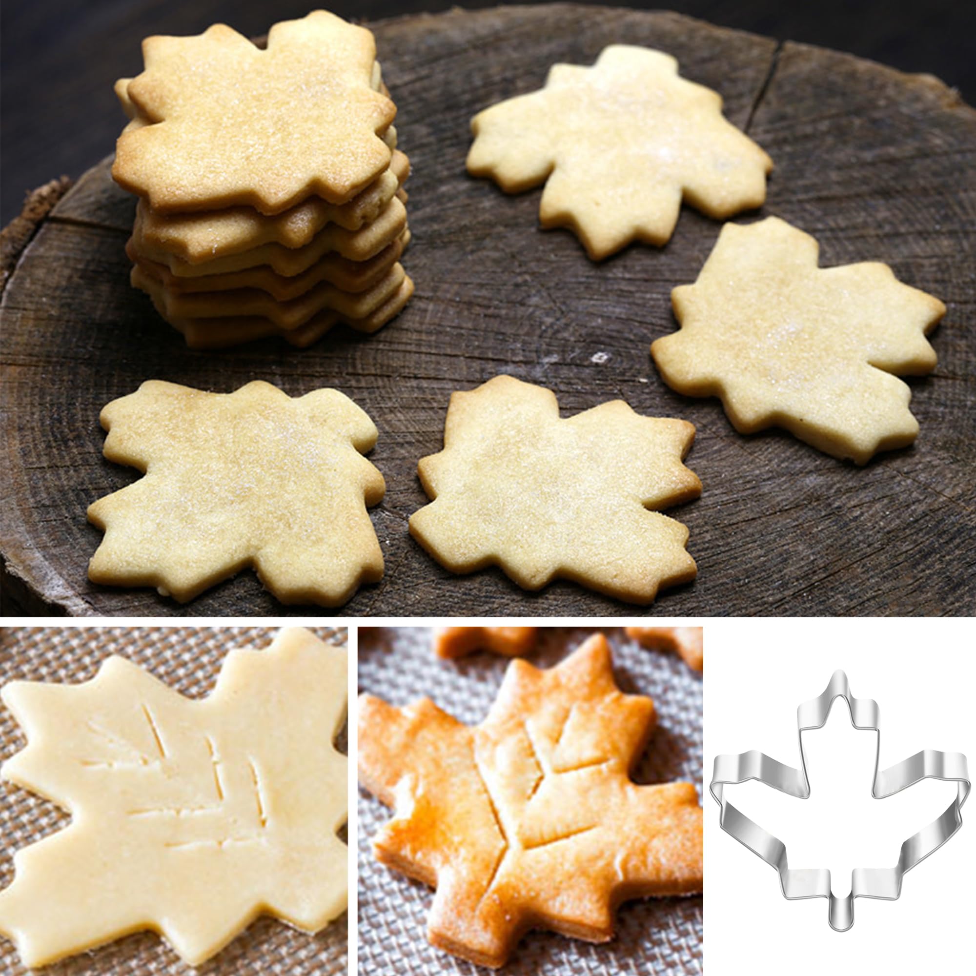 Cortador De Galletas De Hoja De Arce Puntiagudo – 3 Tamaños – Para Fondant Y Masa (Naps3D)