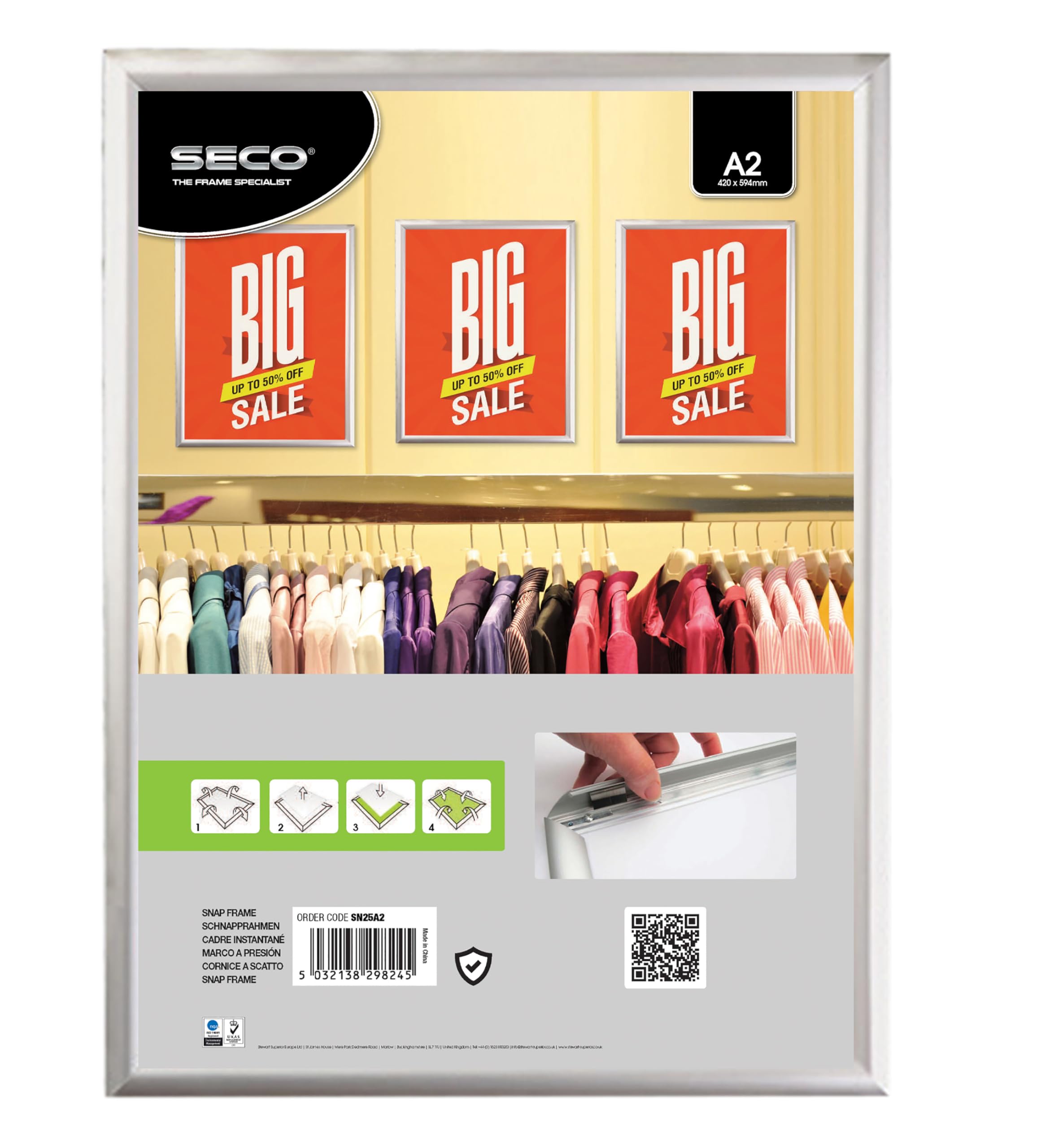 SECO Stewart Superior Snap Frame A2 Chrome ROUNDA2 UP22620