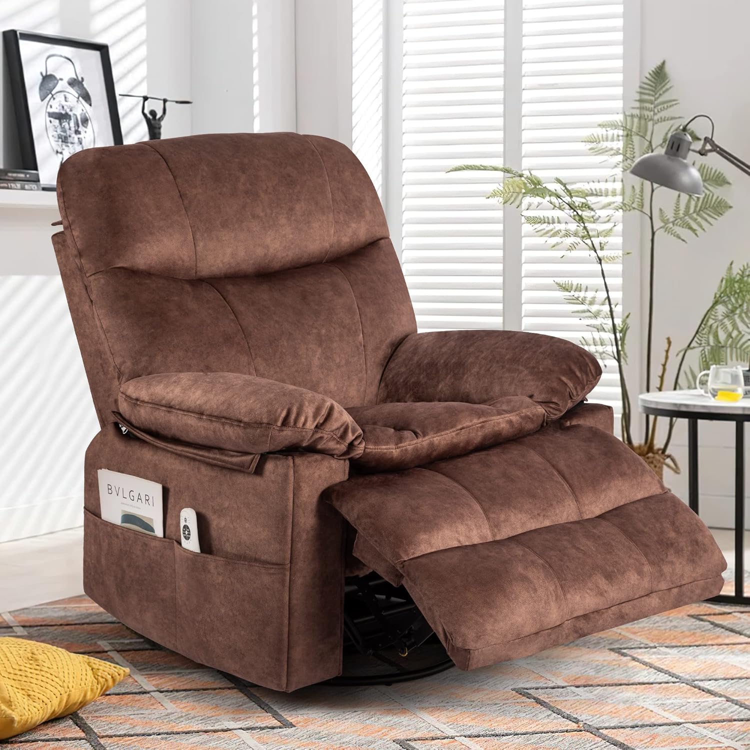 HOMYEDAMIC Heated Rocker Recliner Chair with Massage for Adults Elderly