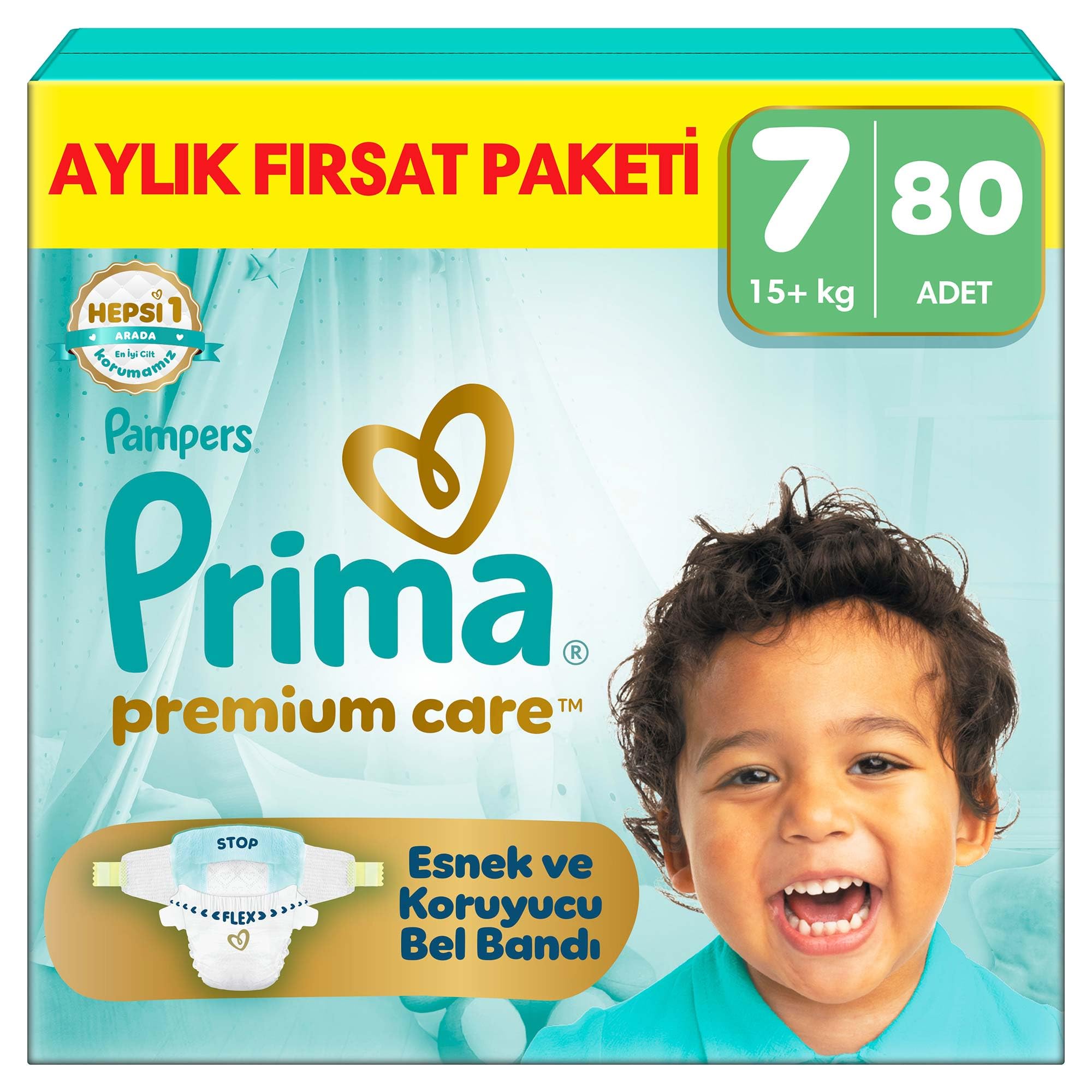 Prima Bebek Bezi Premium Care 7 Numara 80 Adet Aylık Fırsat…