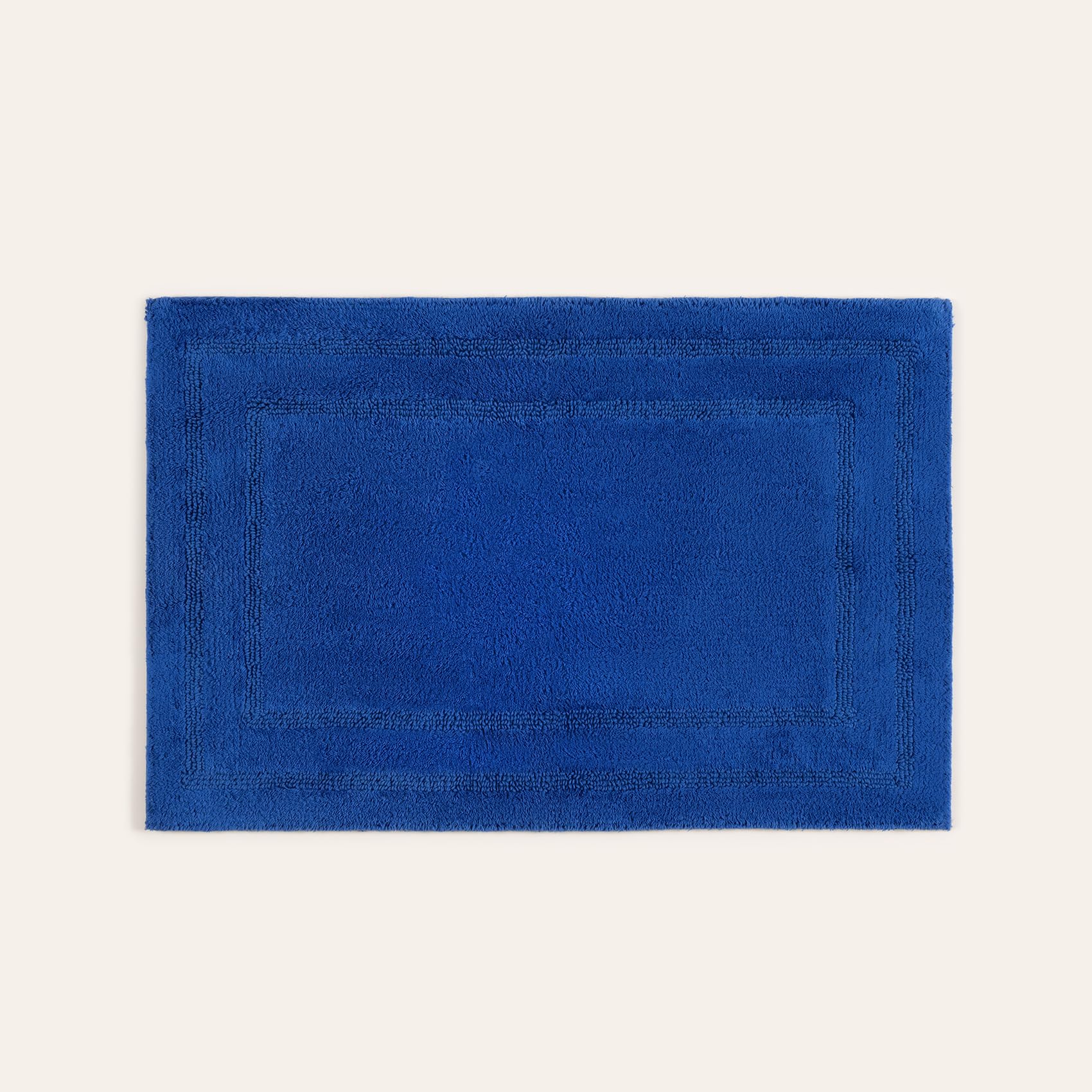 Solıd Çift Taraflı Pamuk%100 Pamuk Banyo Paspası 60x90 Cm Koyu Mavi
