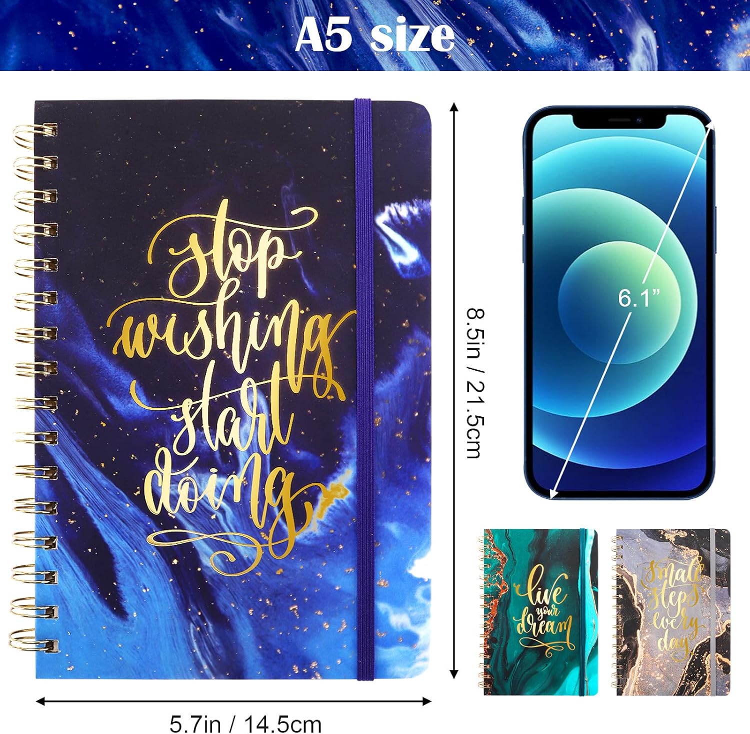 EOOUT 3 Pack Spiral Notebook, 6x 8.5 Hardcover Spiral Journal, 160 Pages, Cute Cactus, Back Pocket, 100gsm Paper, Cute Notebook for Work, Office, School Supplies EOOUT 3 Pack Spiral Notebook, 6x 8.5 Hardcover Spiral Journal, 160 Pages, Cute Cactus, Back Pocket, 100gsm Paper, Cute Notebook for Work, Office, School Supplies