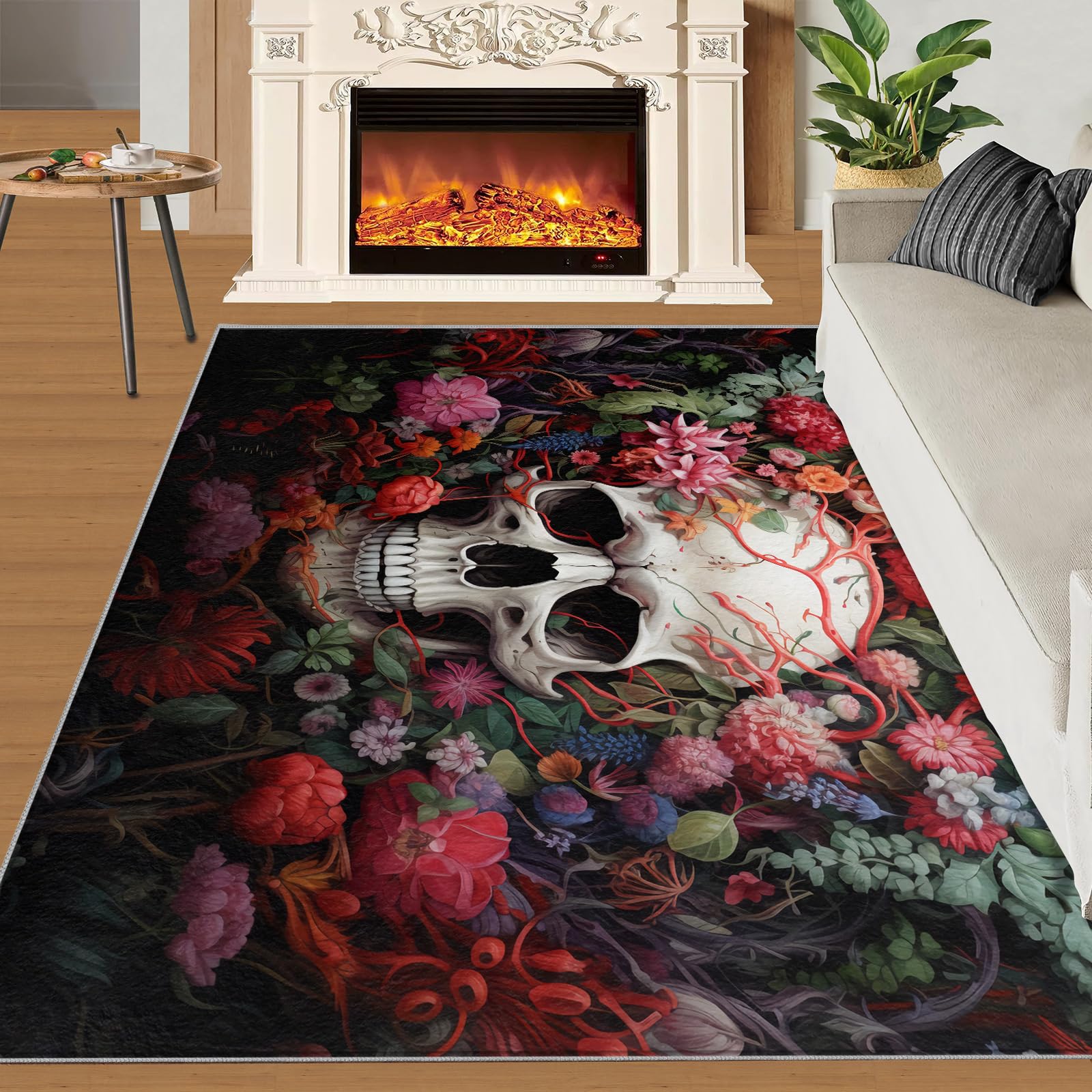 Amazon.com: Gothic Rugs for Entryway - 2x3 Rug, Skull Area Rug
