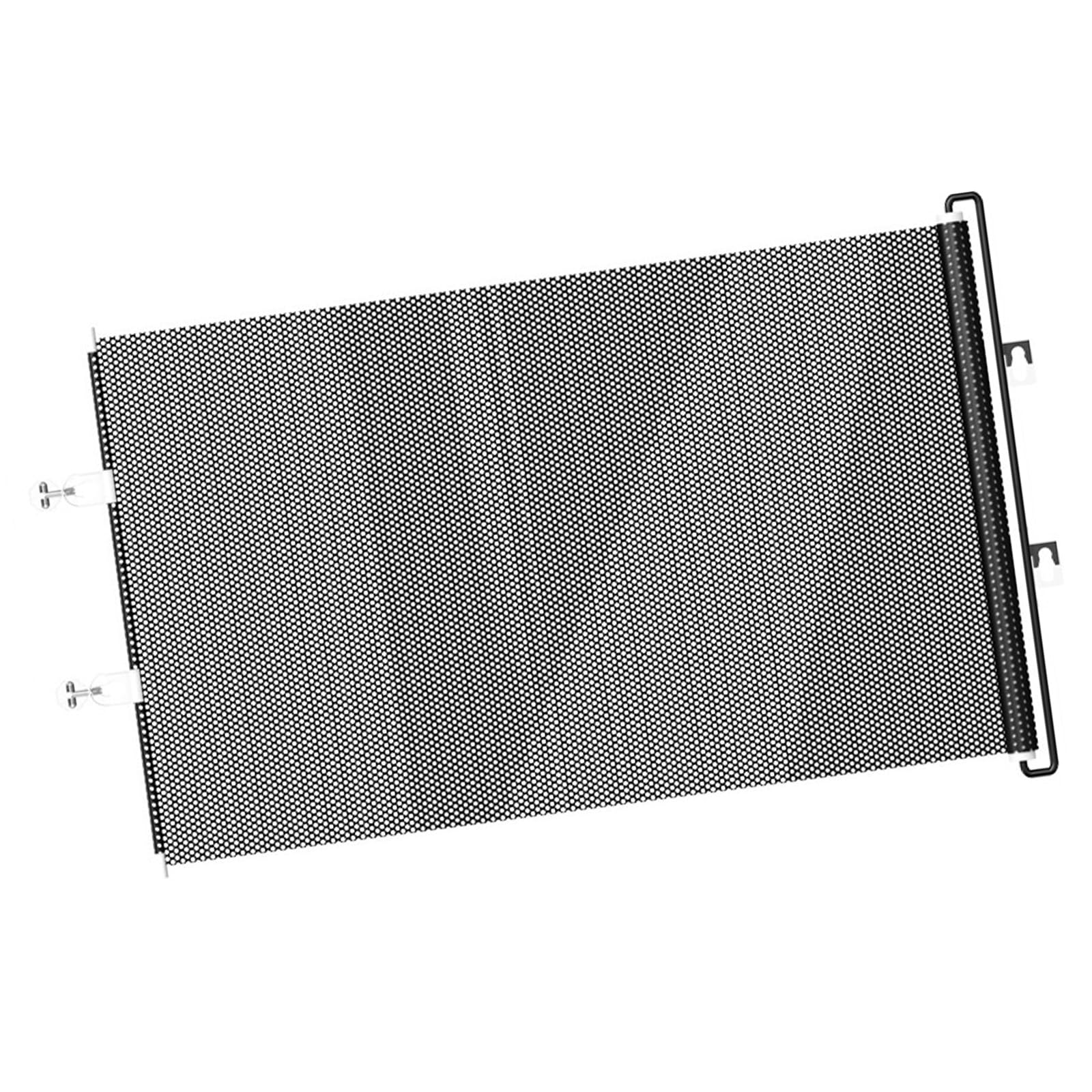 Retractable Mesh Pet Gate for Doorways and Stairs, Quick-Mount Indoor Barrier with Black Mesh Panel and 49.21 in Width Pet Gate Retractable Barrier Indoor Doorway Stair Opening Blocker Hallway