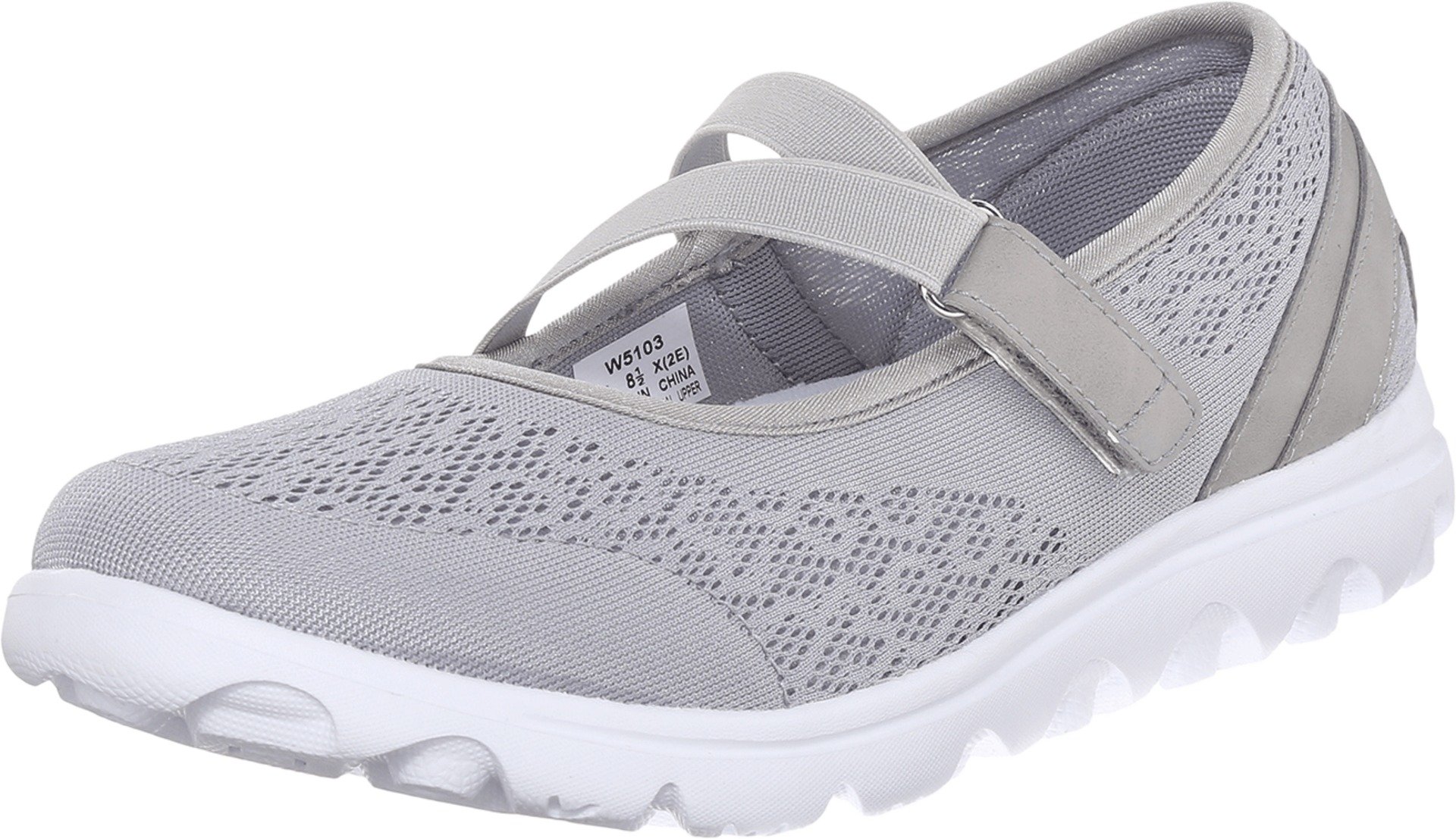 Propet Damen TravelActiv Mary Jane Walking Sneakers Schuhe - Schwarz, Silber, 9 X-Wide