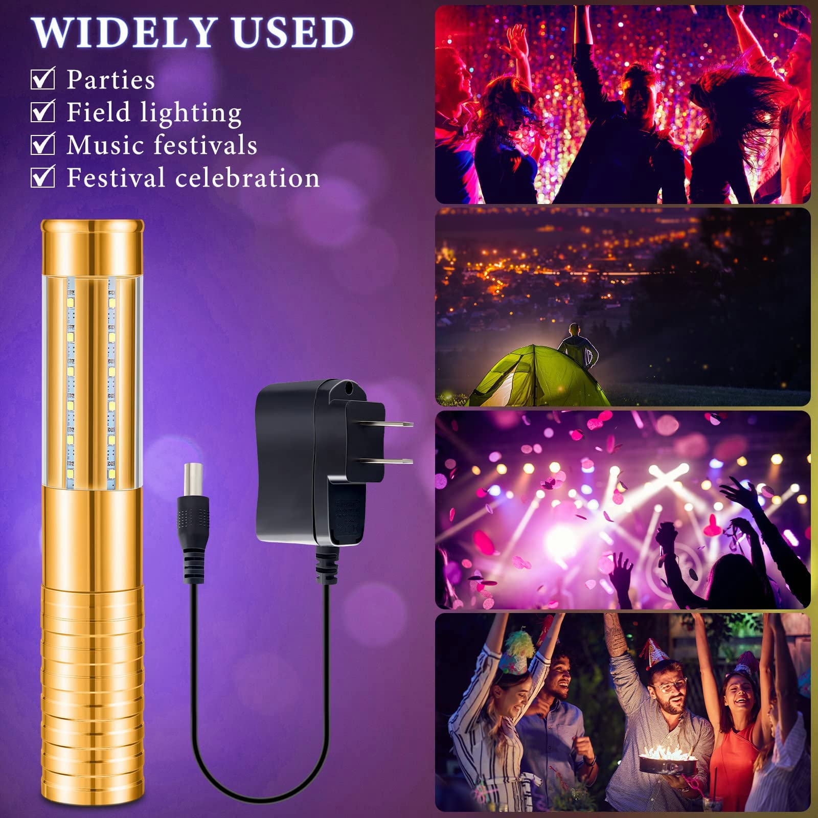 LED Strobe Baton Champagnerflasche Service Wunderkerze Wiederaufladbar Blinklicht Licht für KTV Bar Club Geburtstag Hochzeiten Partys (Golden)