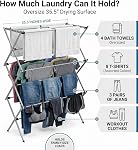 Honey-Can-Do Oversize Raquette de séchage pour vêtements collapsibles DRY-09066 Argent, 50 Lbs