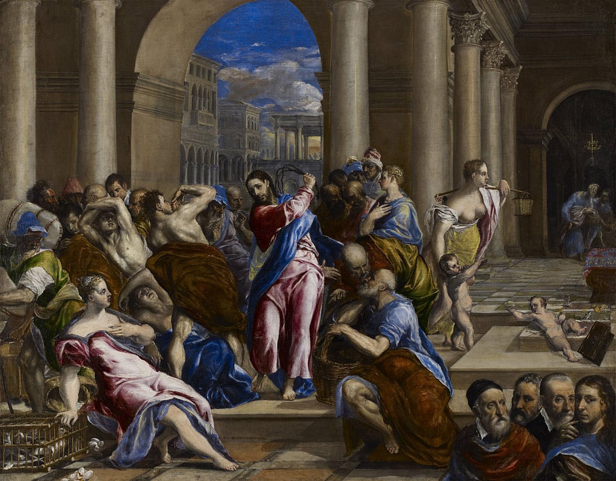 ARTXLXXBN Famous Painting Canvas Artwork Graffiti Print Christ Driving the Money changers From the Temple by El Greco Portrait Canvas Image for Home Decor 60x90cm