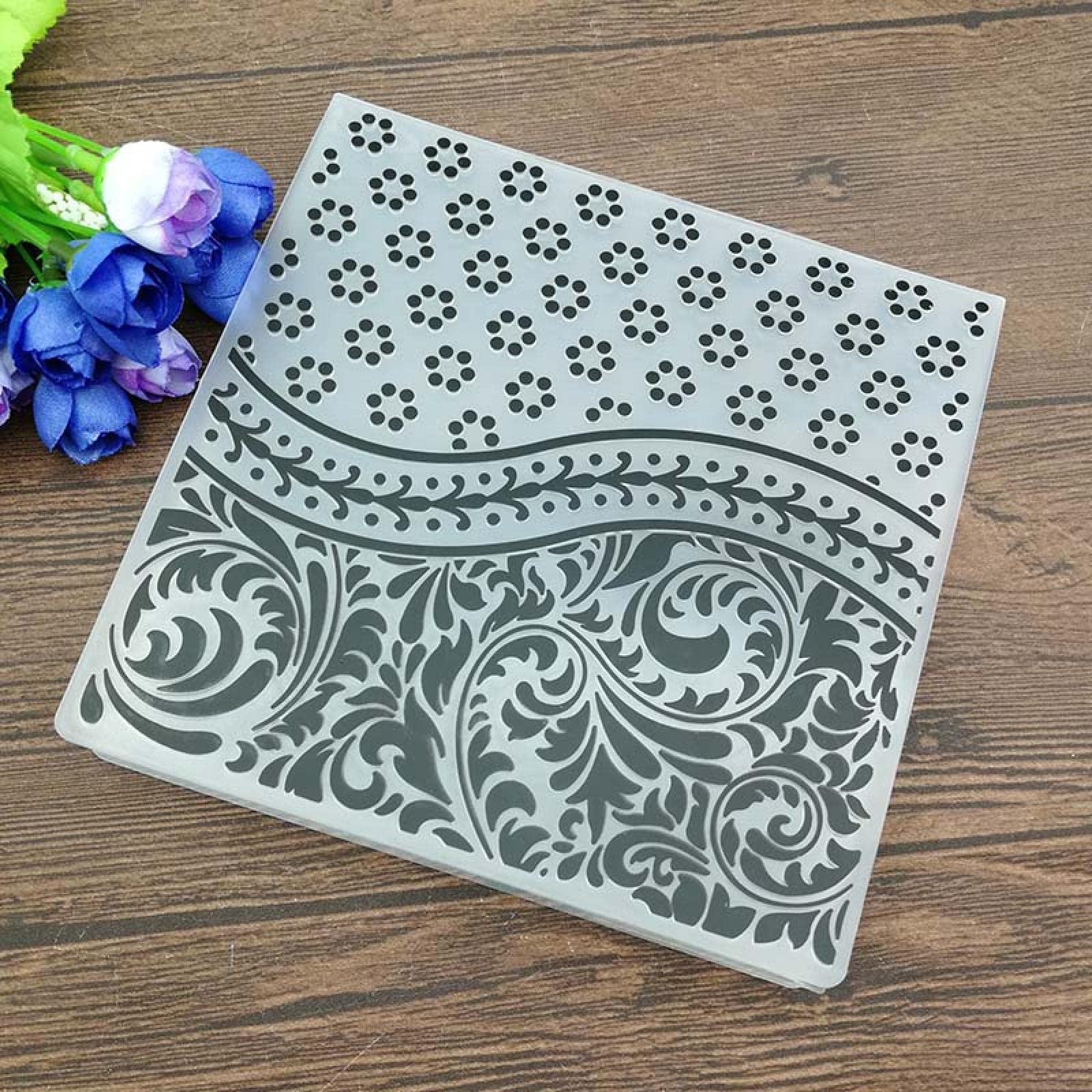 Kategoria: Szablony folderów z plastikowymi kwiata Teczki do tłoczenia 15x15 cm do scrapbookingu i tworzenia kartek, zestaw 9 wzorów(Style 8)