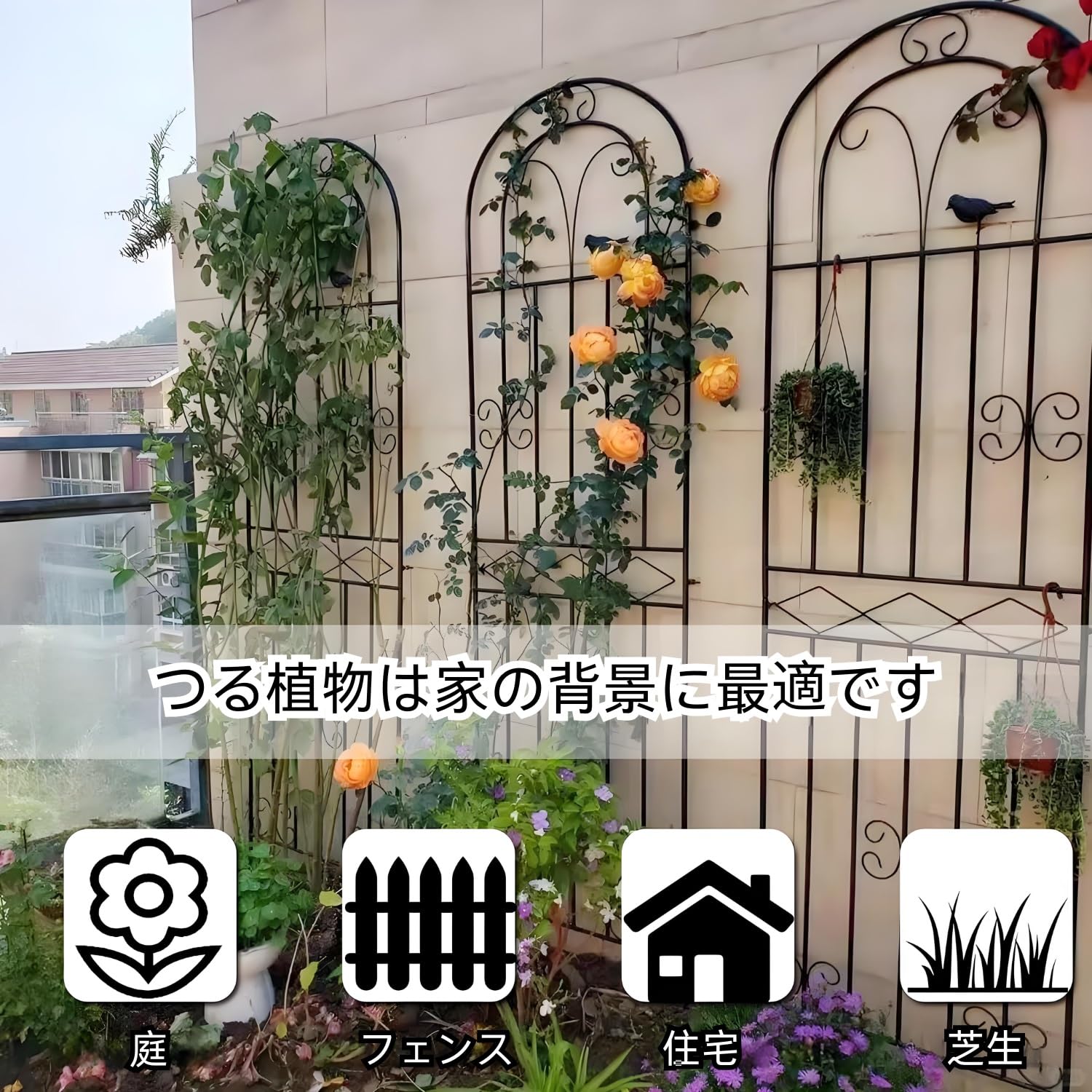 Amazon.co.jp: アイアン フェンス ガーデニング 目隠し 柵 バラ