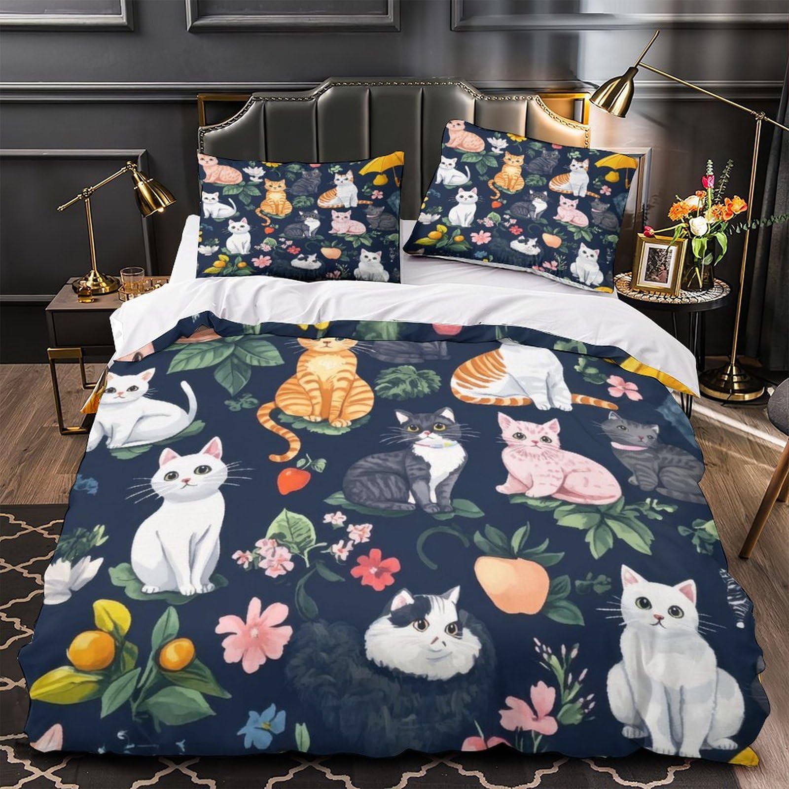 Housse de couette chat idée cadeau parfaite pour enfant et ado 140x200