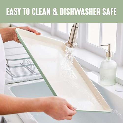 Miniatura 6 de GreenLife Juego de 6 utensilios antiadherentes para hornear, sartenes de cerámica no tóxicas sin PFAS, aptos para lavavajillas y horno hasta 450 F,