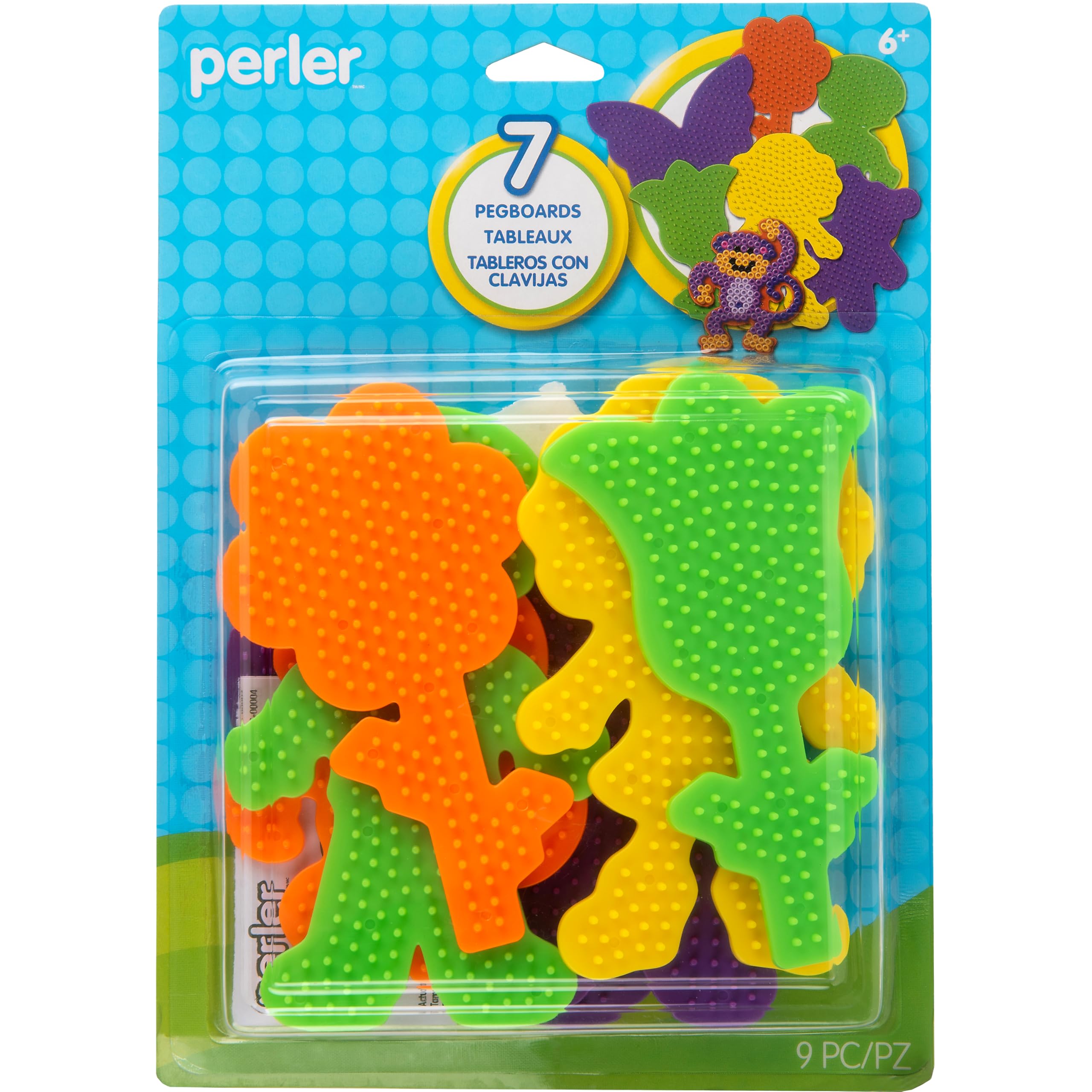Perler Fun Fusion perforées 7/Pkg-Boy/Fille//Ours/Singe/Papillon/2 Fleurs, d'autres, Multicolore