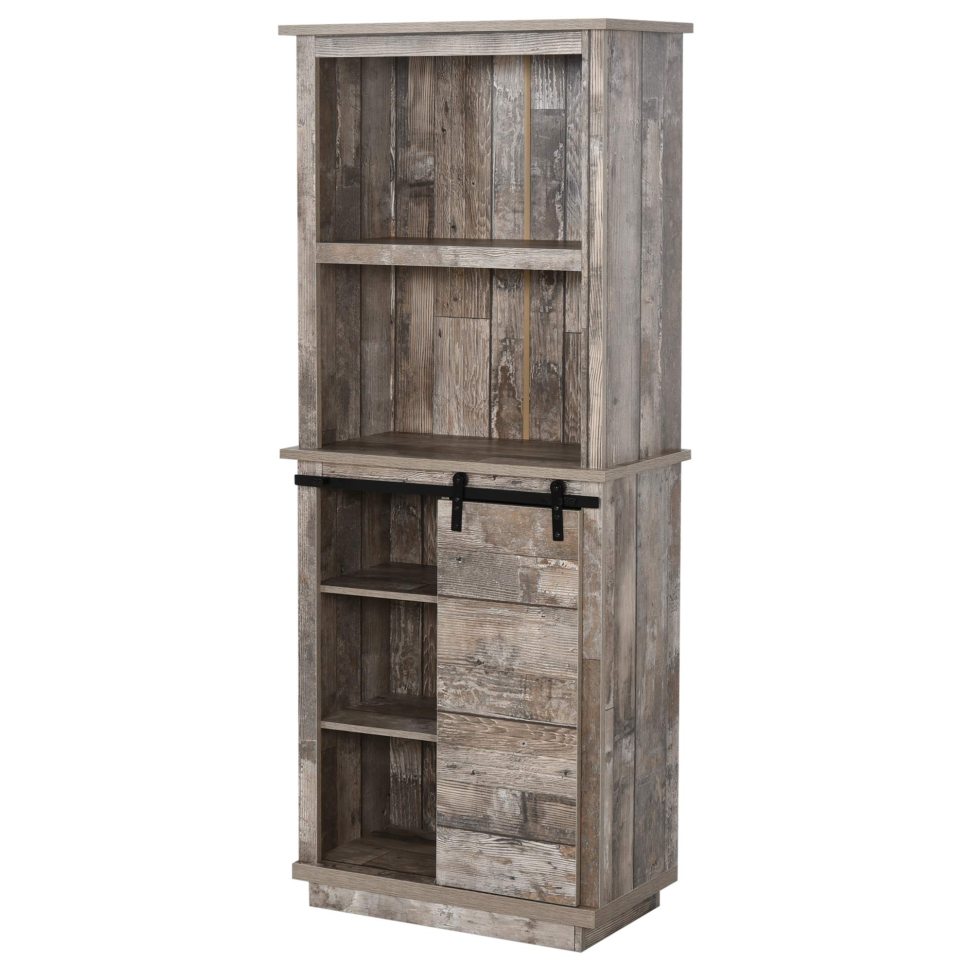 Freestanding Rustic Kitchen Buffet with Hutch, Pantry Storage
