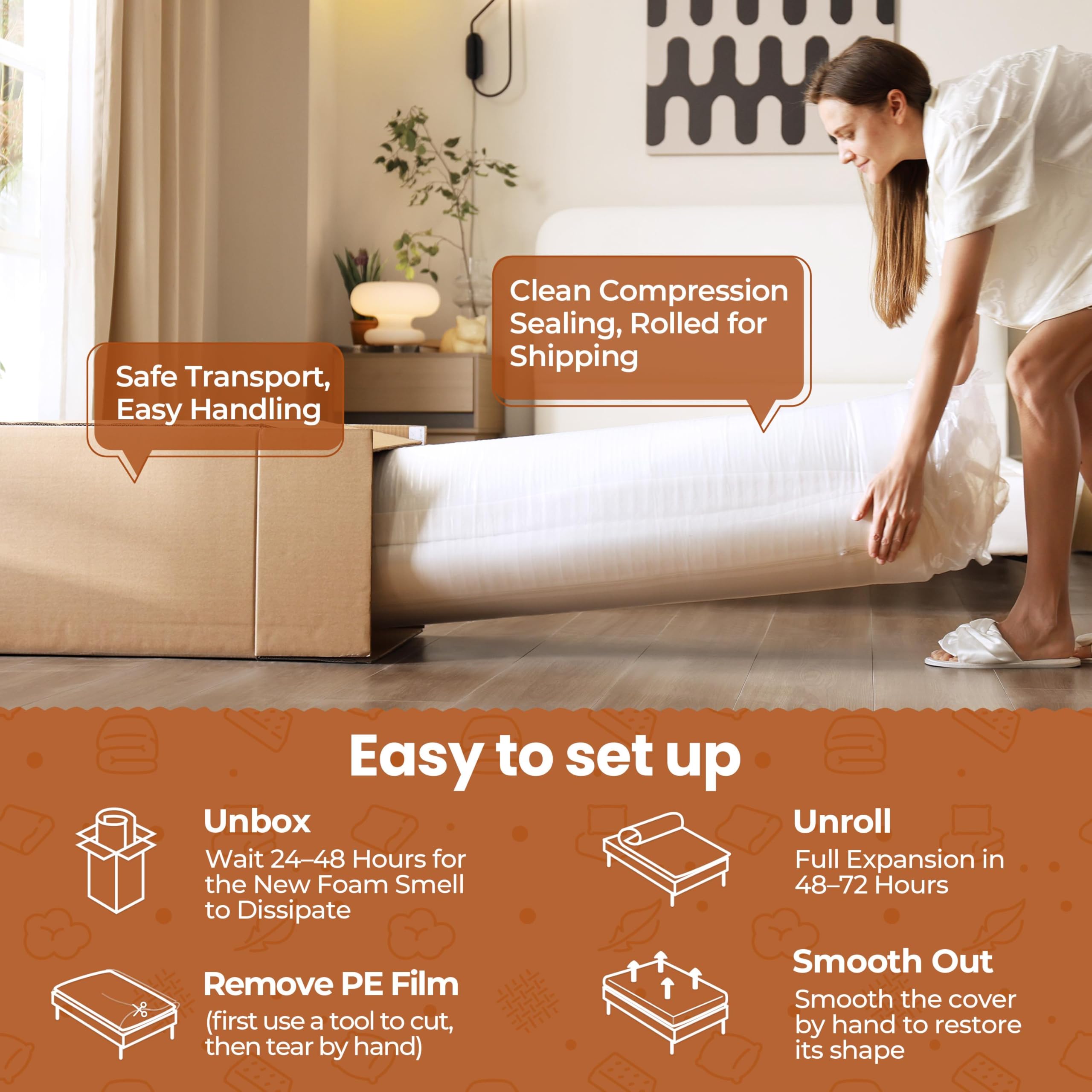 Yaheetech Twin Size Mattress 8 Inch- 3 Foam Layer Cooling Gel Memory Foam Mattresses, Green Tea for Fresher Sleep, Medium Firm, CertiPUR-US Certified,Twin Mattress in a Box — view 7