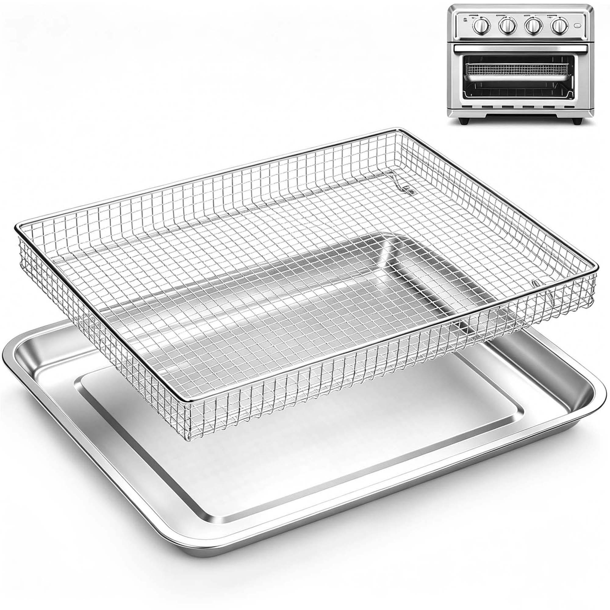 Amazon.com: 2Pcs Steel Air Fryer Tray Replacement for Cuisinar TOA