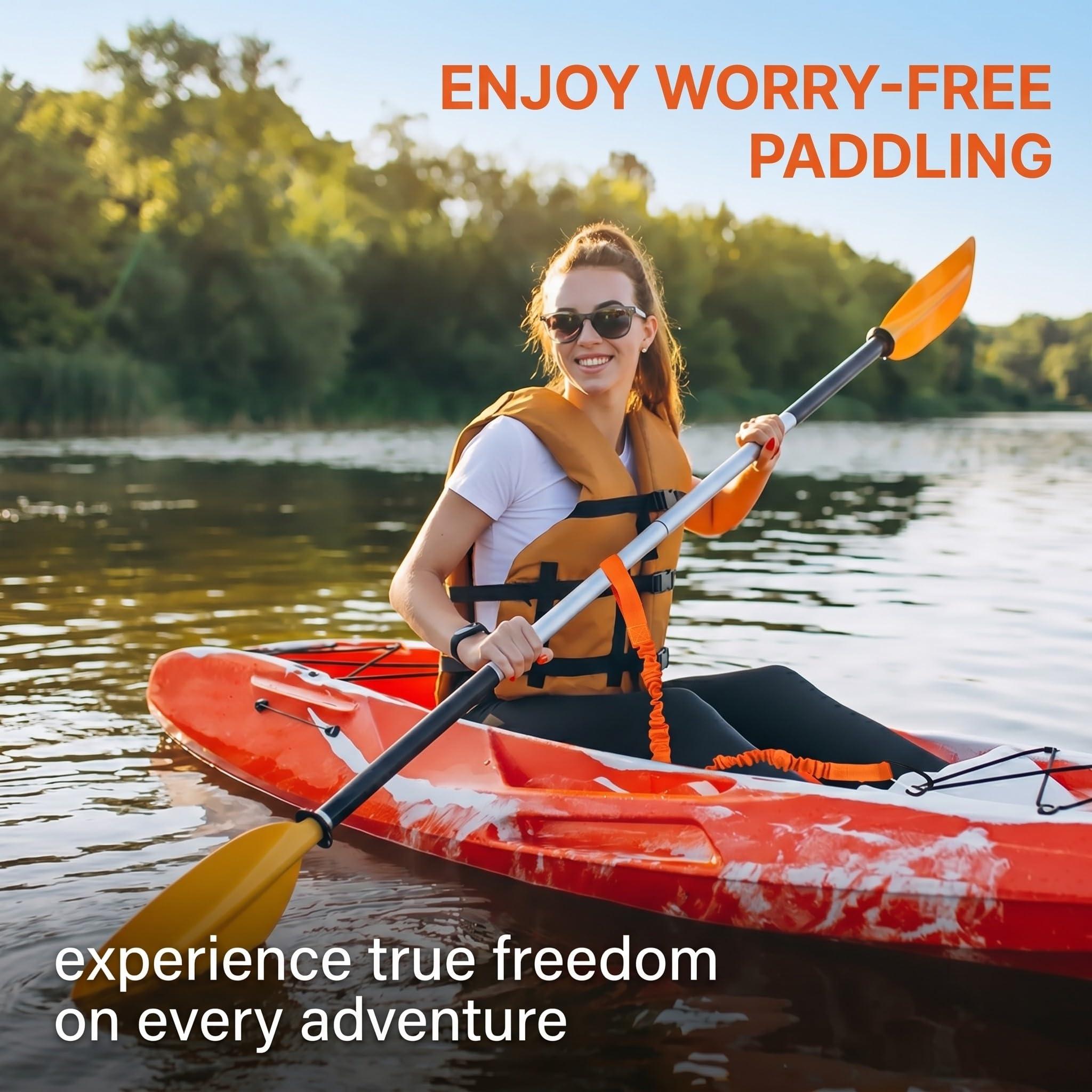 Leash pagaia kayak, corda pagaia anti smarrimento, laccio remo canoa SUP, leash elastico pagaia barca pesca, accessorio sicurezza kayak canoa escursioni acqua