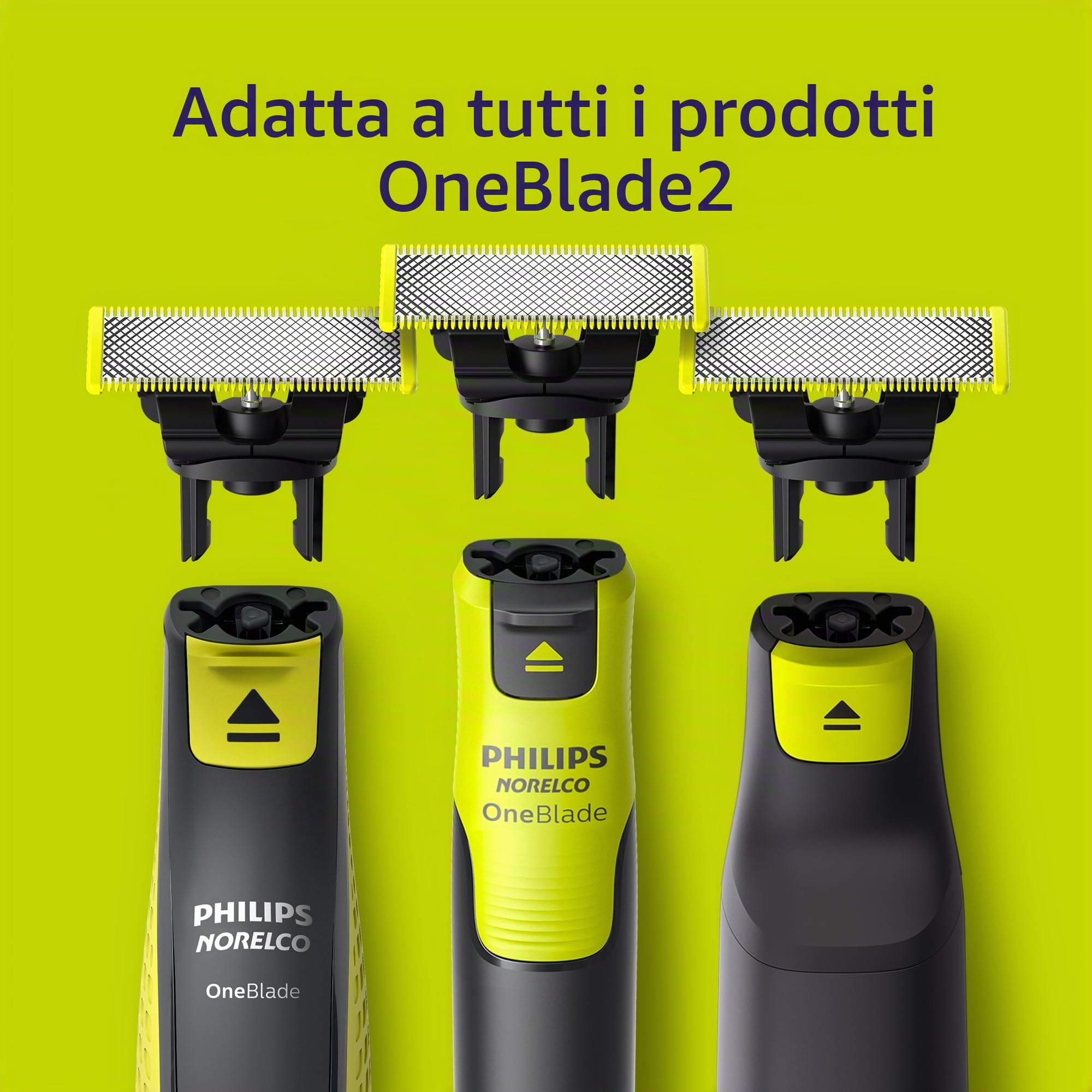 Philips Norelco OneBlade QP450/80 - Lame di ricambio originali per rasoio elettrico e trimmer OneBlade, in acciaio inox resistente, confezione da 5