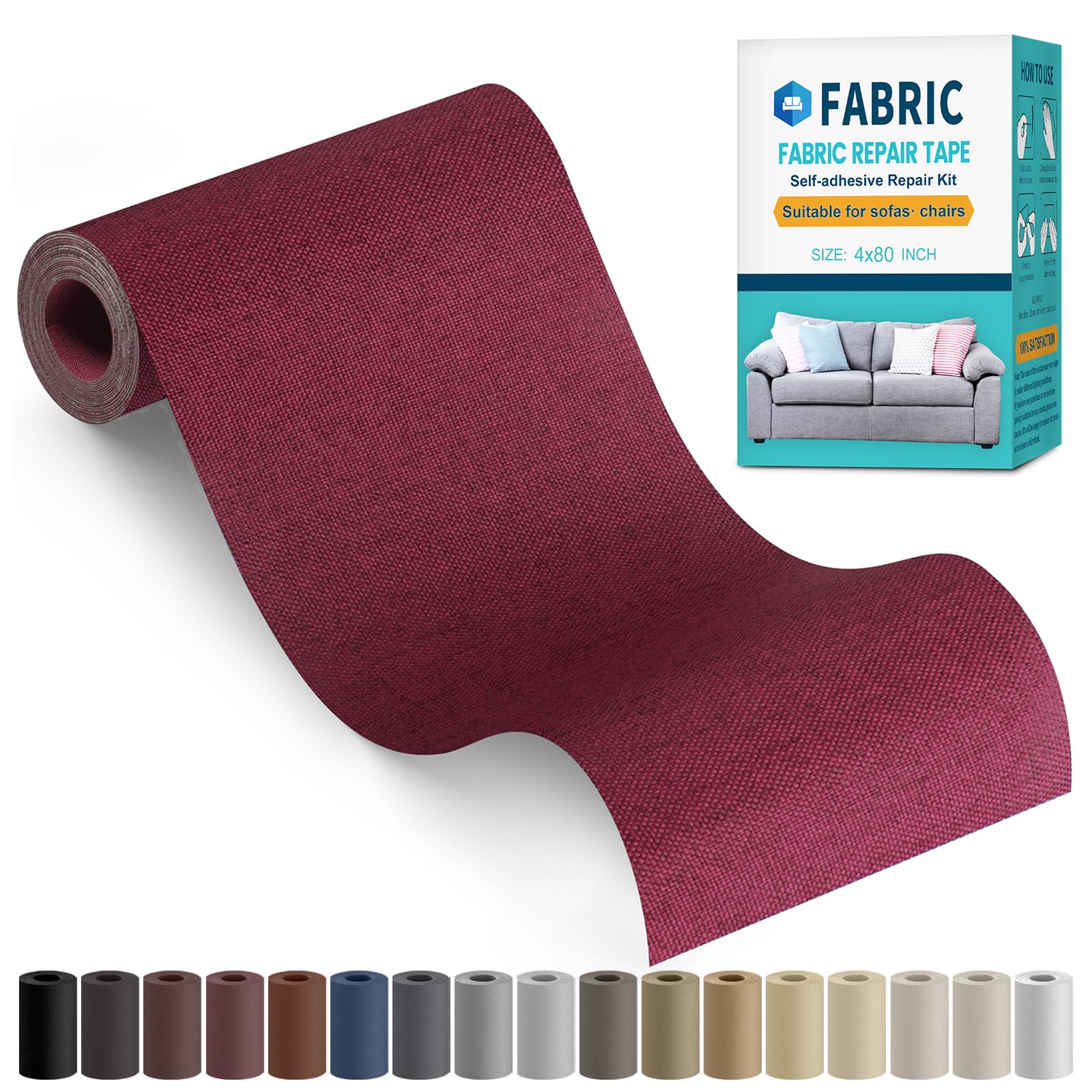 Fabric Repair Tape, 10x200cm Self-Adhesive Linen Repair Tape Patch Kit