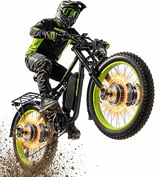 Roadvo Electric Bike for Adults, 26" x 4.0" Fat Tire E Bike, Dual 3000W Peak Motor, Fast Electric Bike, 80Miles Long Range Ebike, Dual Disc Brakes, 48V 20AH Removable Battery, Dual Suspension