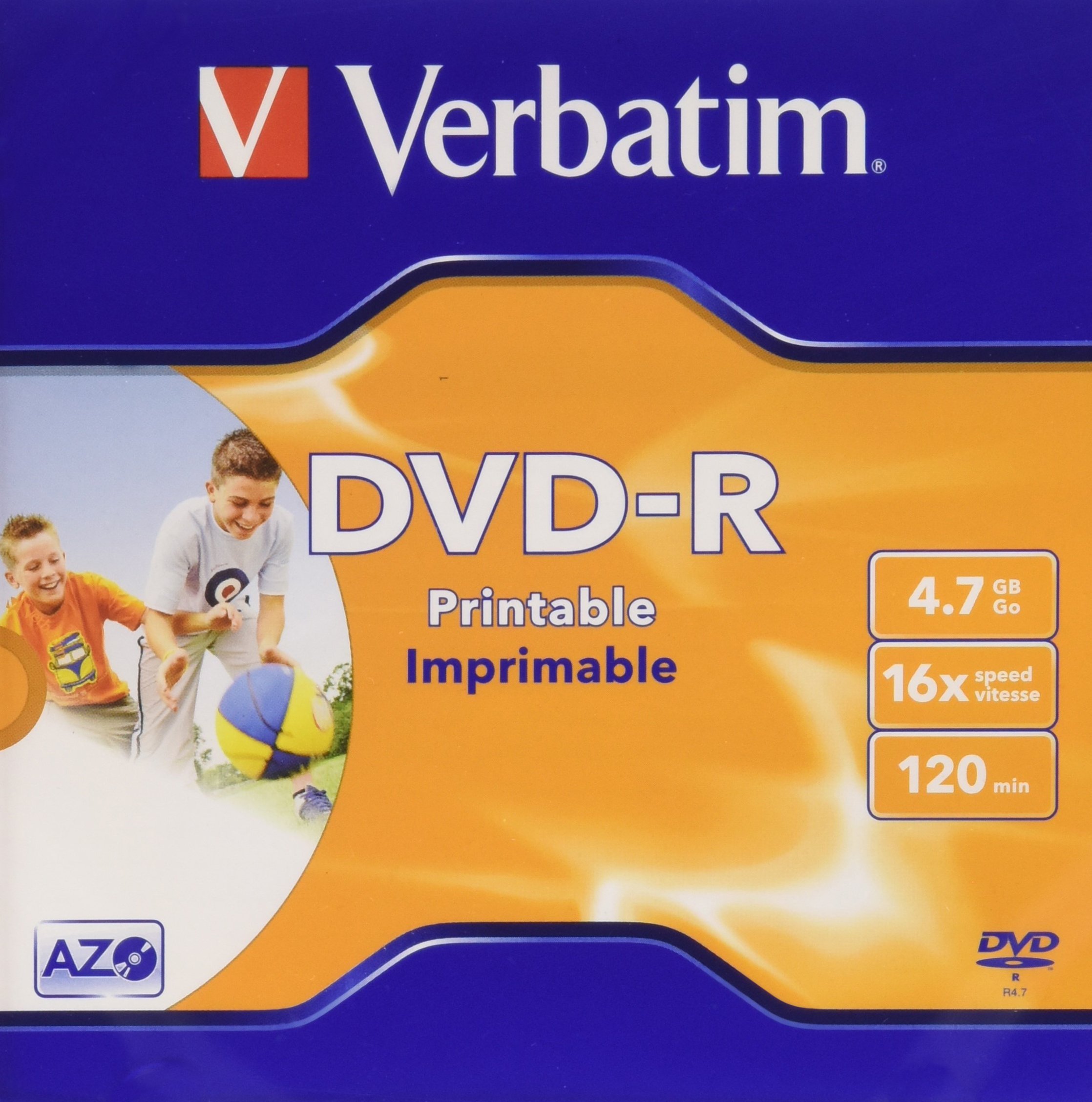 Verbatim DVD-​R 4,​7 Go Imprimable sur Un Seul côté, Une Seule Couche