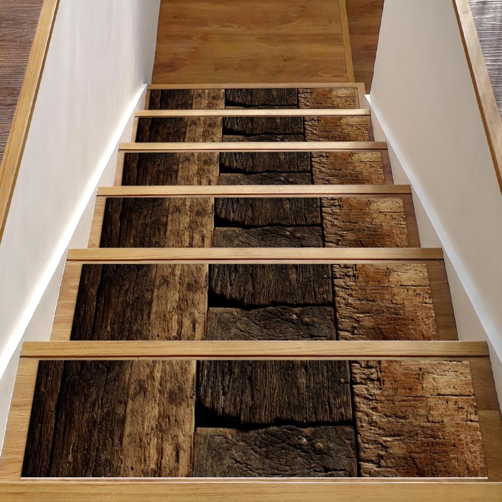 Tapis d'escalier antidérapant pour chiens marches bois vintage
