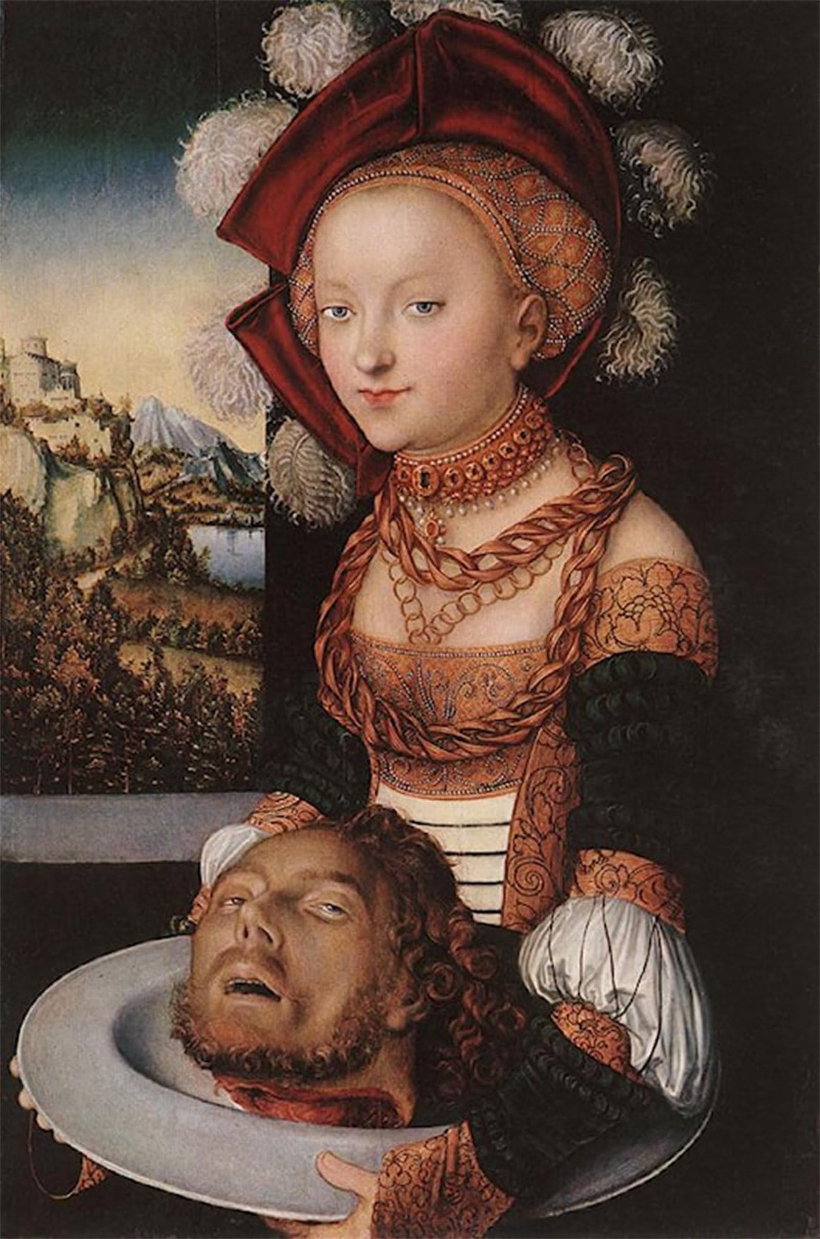 Artxlxxbn No Frame Famous Print Painting Colorful Art Print Salome By Lucas Cranach The Elder Canvas Art Decorations For Home Decor 60X90cm