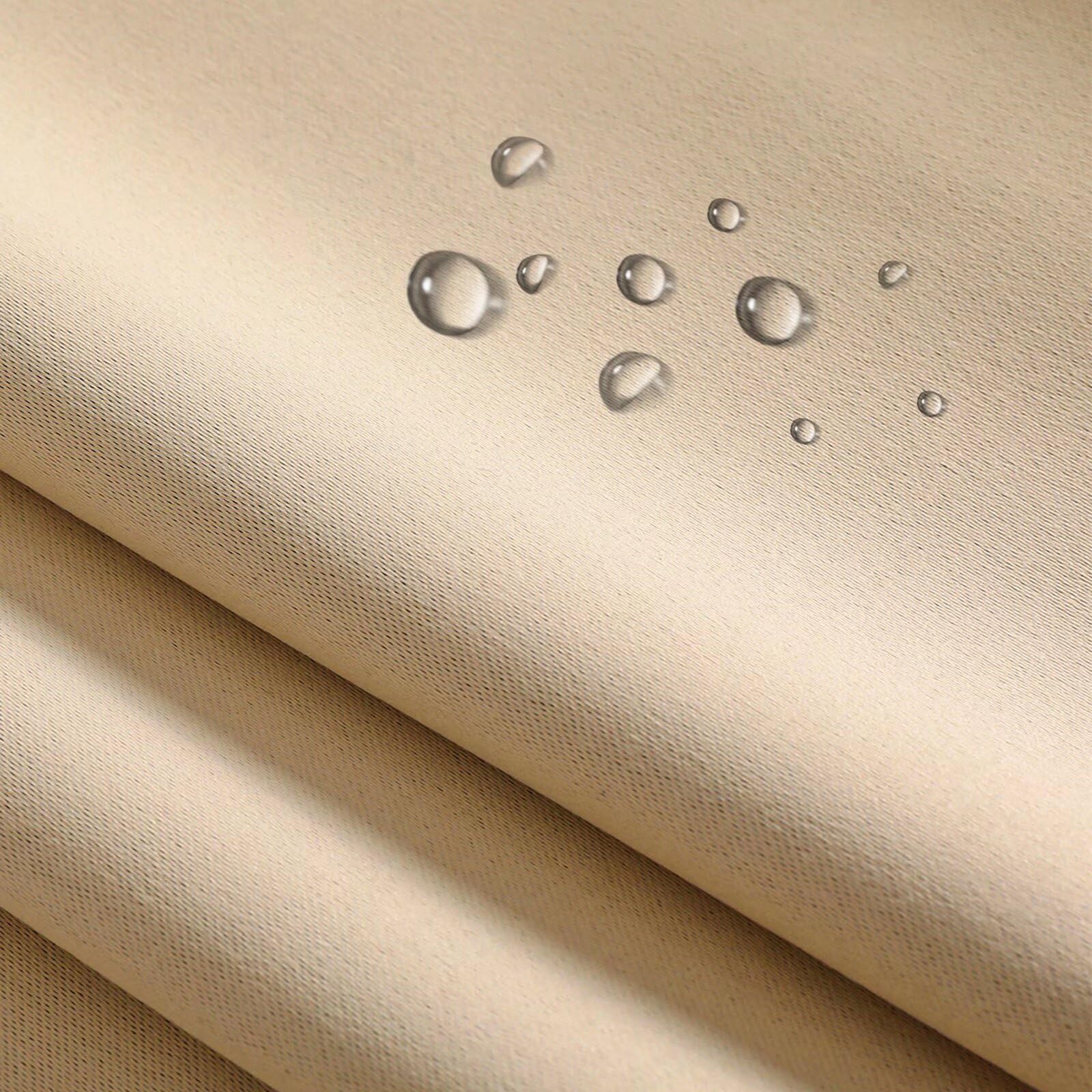Rideau Exterieur Impermeable Opaque Protection Anti-UV avec œillets Rideau Occultant Exterieur pour Jardin Cour Balcon B200xH200cm Couleurs crème