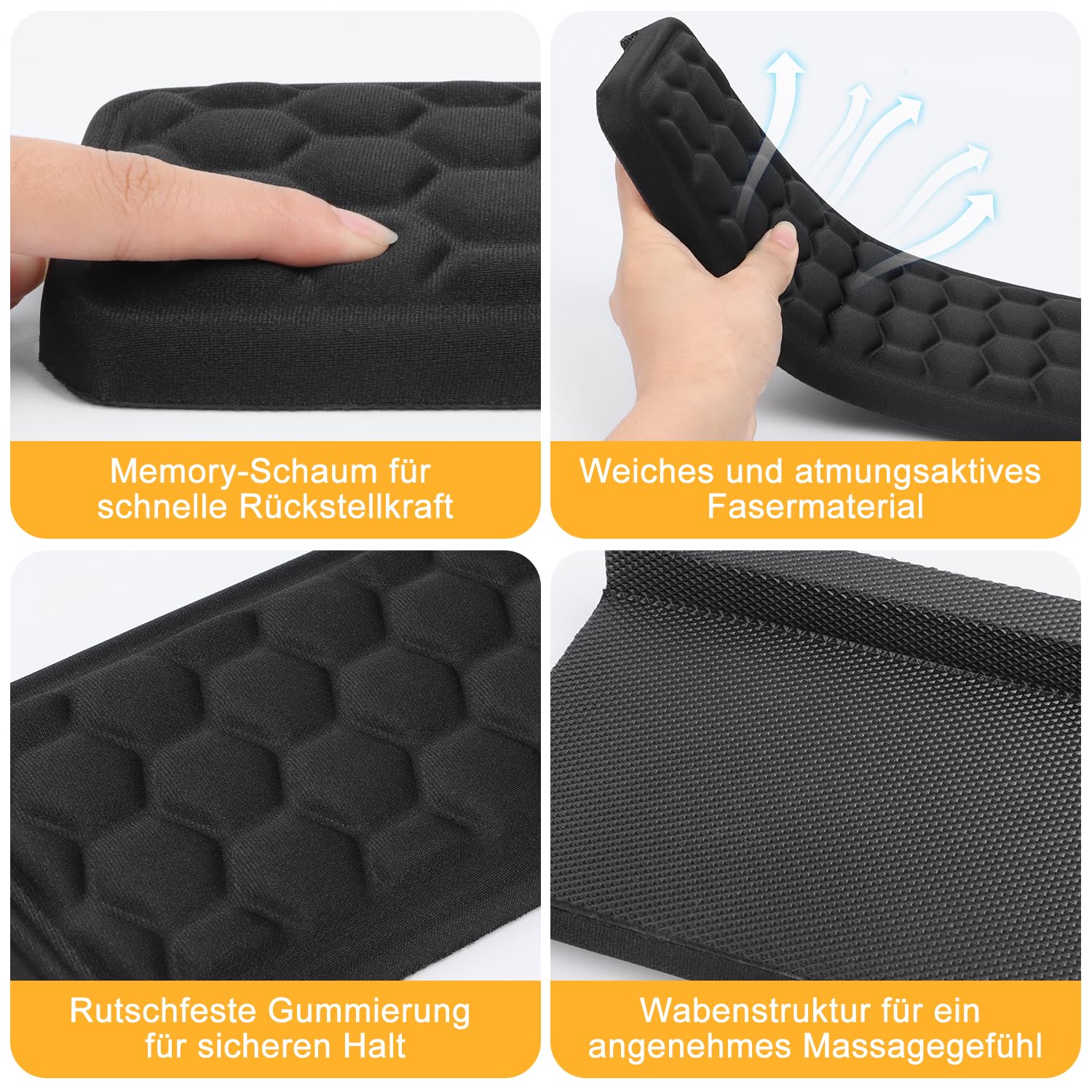 Handballenauflage Tastatur 2Stk L-Förmige Handauflage Tastatur 30 * 10cm Handgelenkauflage Maus Tastaturs Pad Ergonomische Schreibtisch Ellenbogen Memory Schaum Armauflage für Schreibtisch