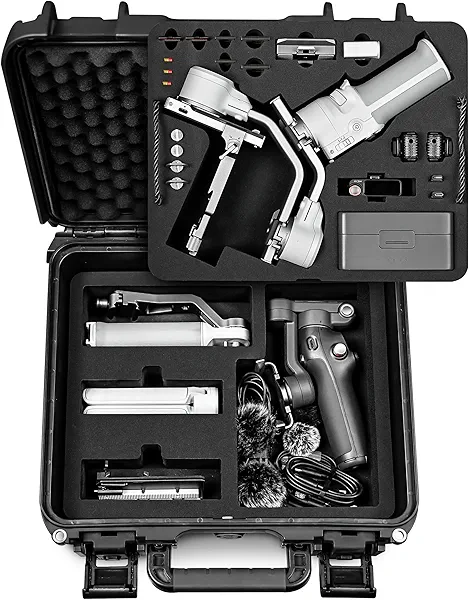 Lekufee Waterproof Hard Carrying Case for DJI RS 4 Mini, Combo, Gimbal Stabilizer, DJI Mic 3/2/Mic Mini, and More Accessories(Case Only)