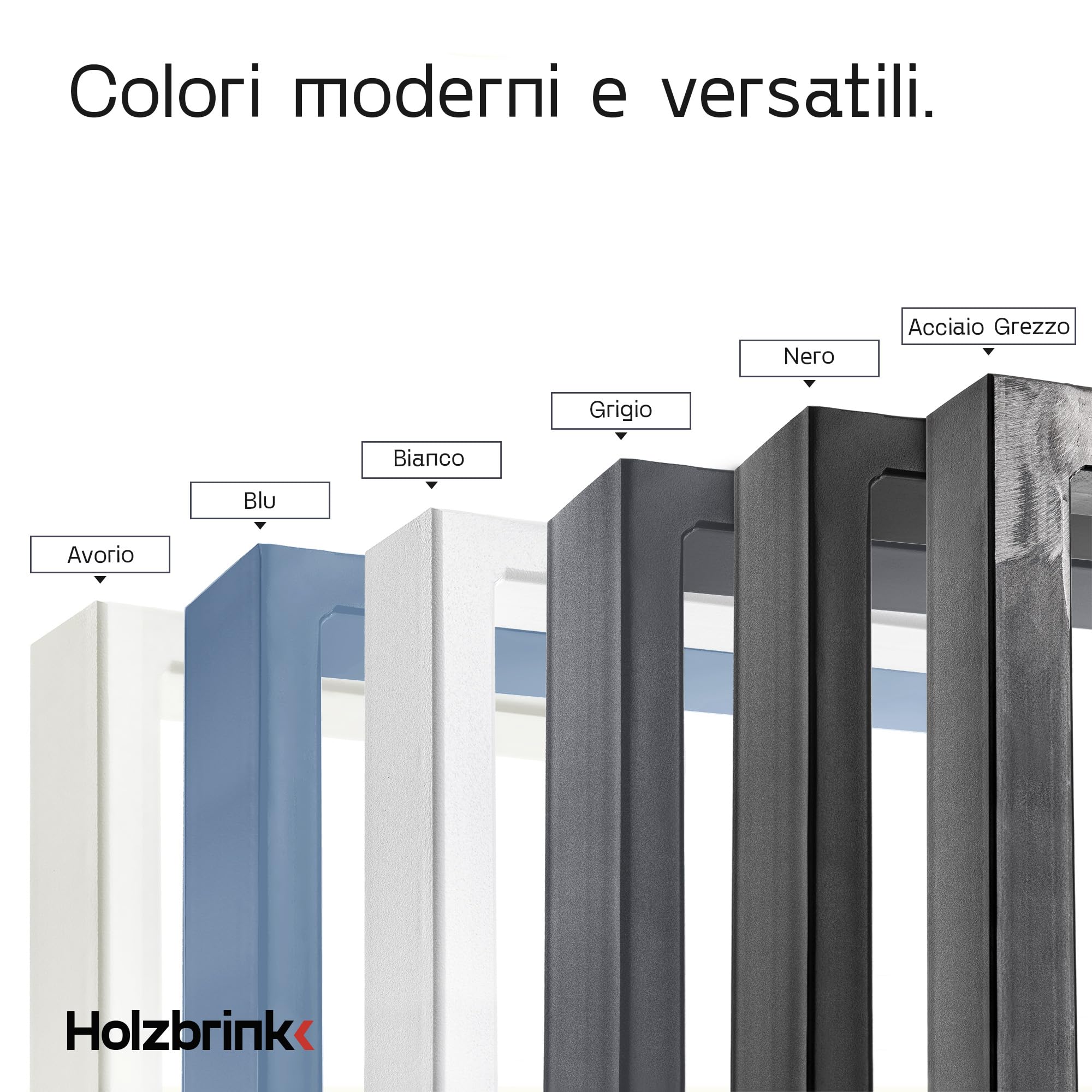 HOLZBRINK Gamba per tavolino da salotto in metallo nero 30x43cm HLT-01 | Gamba per panca, console, mobile basso | Profilo metallo 60x30 mm, stabile