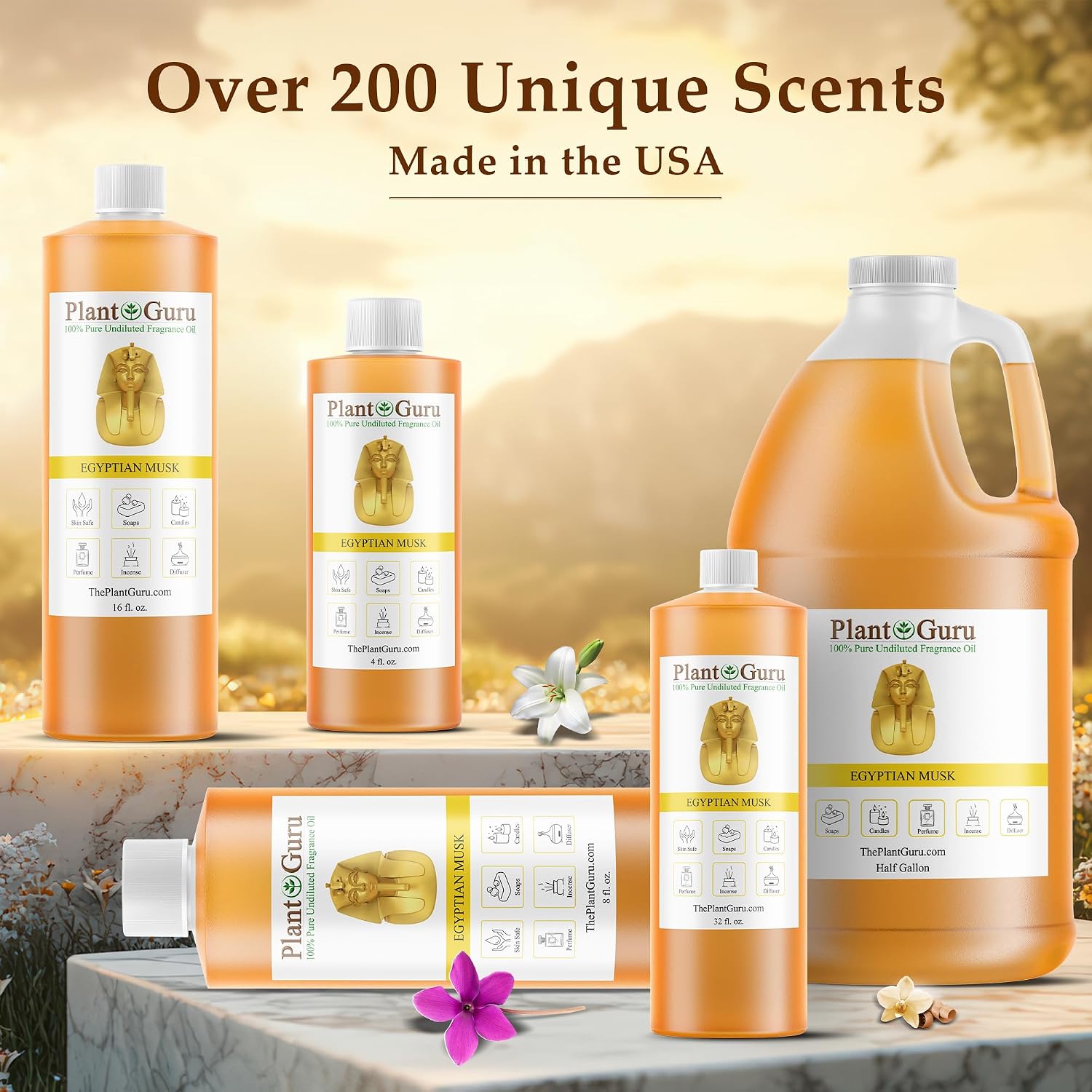 Egyptian Musk Fragrance Oil 8 fl. oz. Scented Oil for DIY Soap Making, Candles, Bath Bombs, Body Butters. Used In Aromatherapy Diffusers, Burners and Warmers. Great Addition To Lotions and Creams.