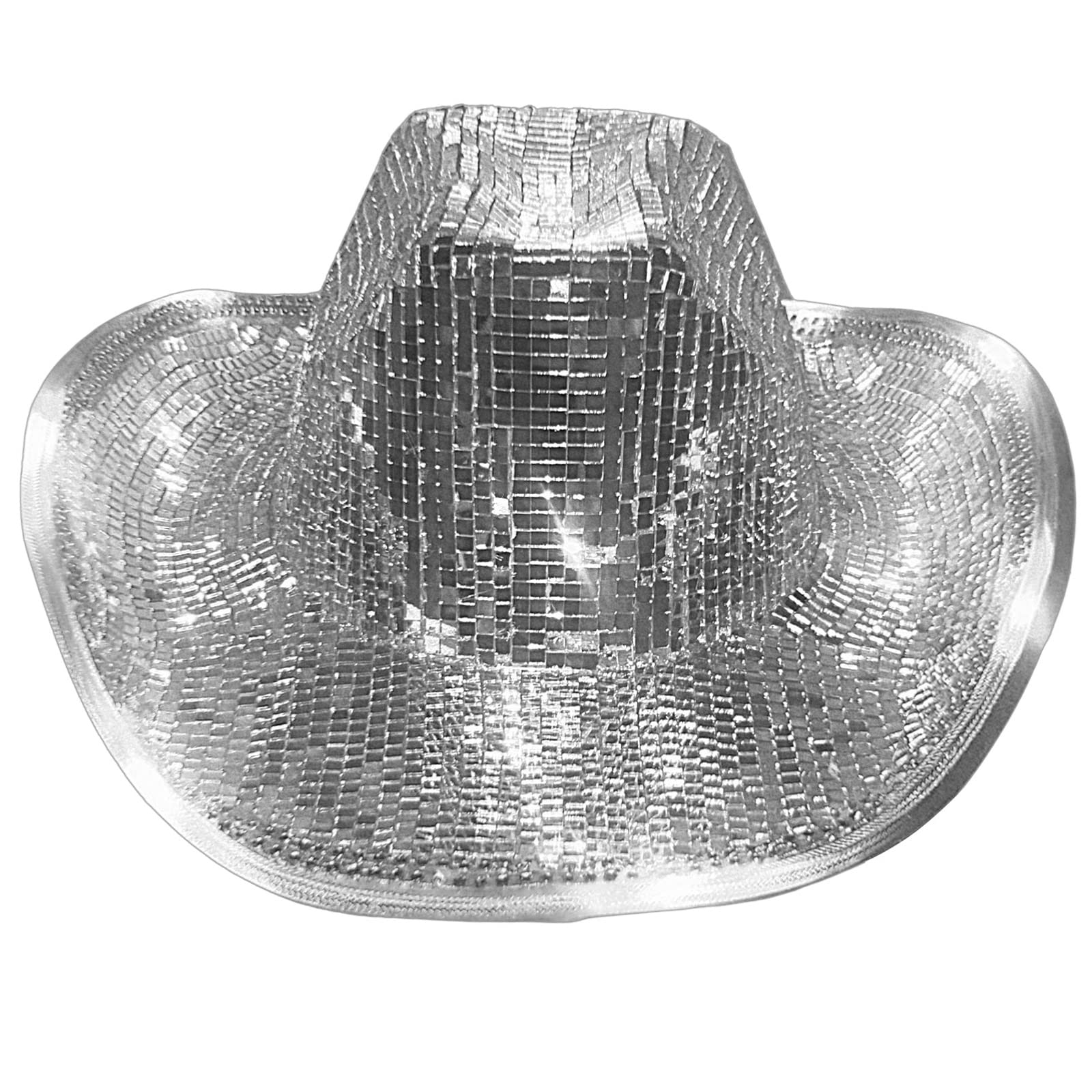 Cappello a specchio Palle da discoteca Cappello Palline glitterate Cowboy con paillettes DJ Glitter Specchio Cowboy da discoteca Stupendo