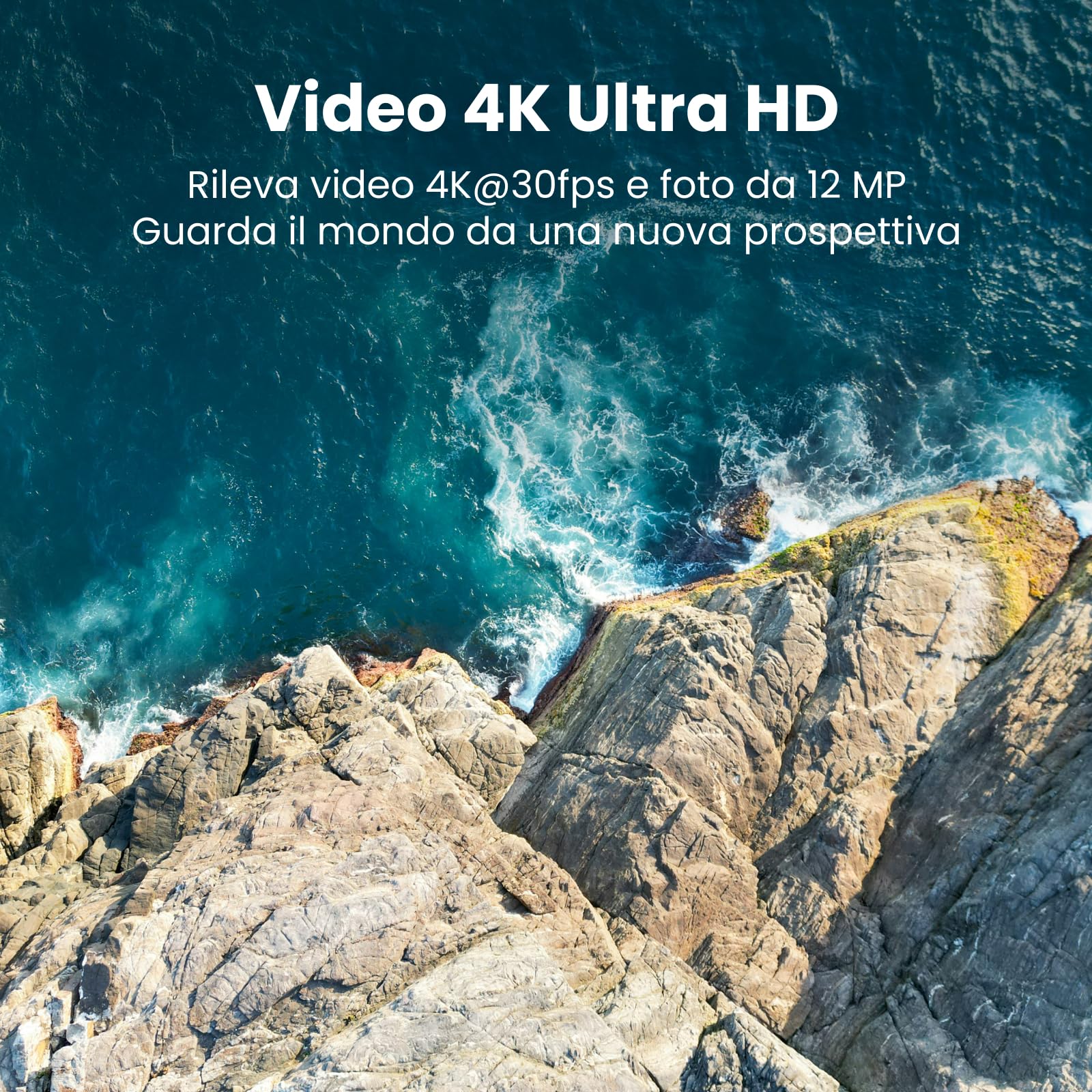 Falcon Mini Drone con Telecamera 4K per Adulti e Principianti, Design Bi-Copter, Volo Invertito, Velocità 16m/s, Trasmissione 10000ft, 34 Minuti di Volo, 249g