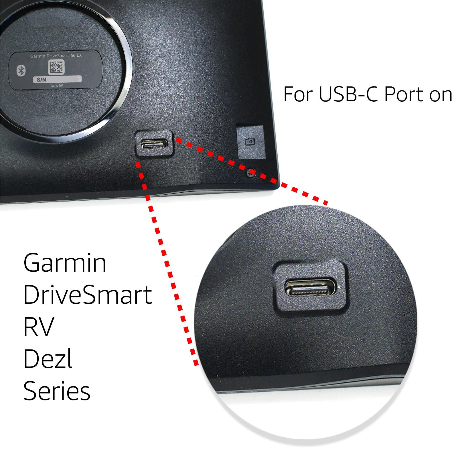 EDO Tech Direct USB C Hardwire Car Charger Power Cord for Garmin DriveSmart 66 76 86 RV 795 Dezl OTR710 inReach Mini 2 GPS