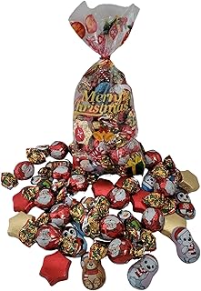 Christmas Milk Chocolate Sweet Festive Gift Bag Including 1x Rose Creations 250g Bag Of Santa Twists, Stars & Christmas Chocolate