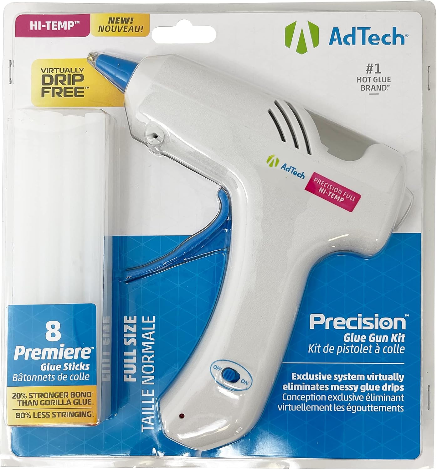 Dripless Precision Hot Glue Gun Kit Full Size