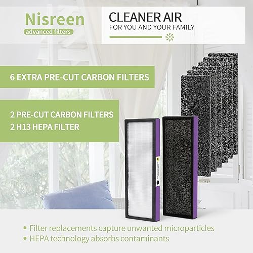 Miniatura 10 de Nisreen FLT4850PT Filtro de repuesto de filtro de aire Pu-rifier compatible con filtro Germ-Guardian B AC4850PT AC4300WPT AC4900 Air Pu-rifier, 4