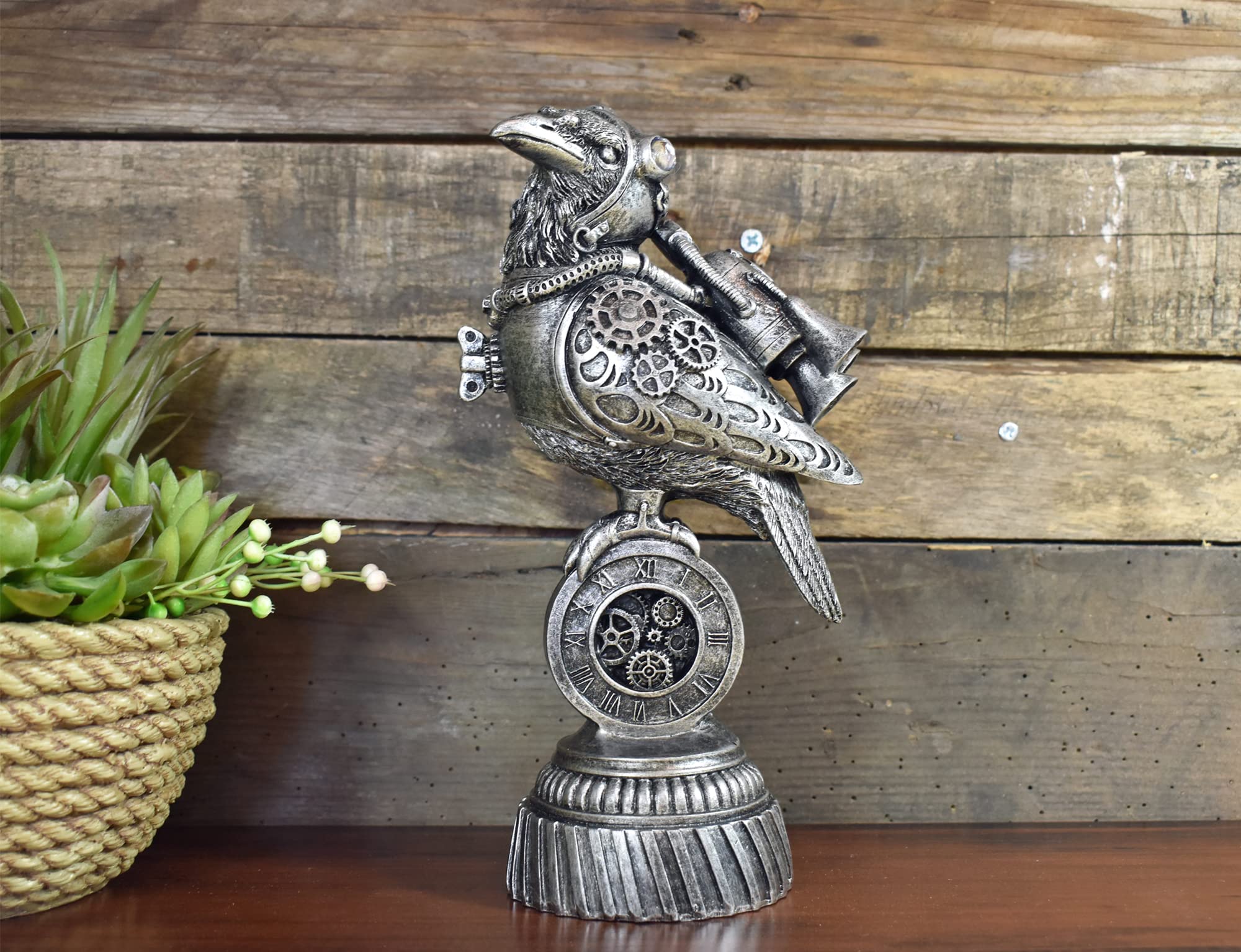Ablerhome Decor Bird Gothic Style Steampunk Sculptures Animal Statue Skull Bust Ornament Goggles Fantasy Figurine Home Decor Gift New (Bird)