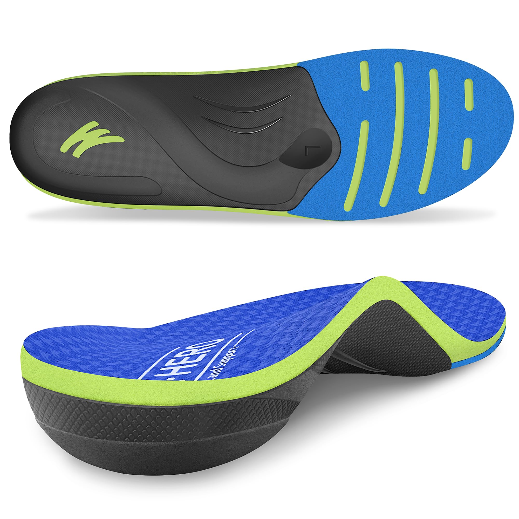 WalkHero Heavy Duty Arch Support Inserts,220+ lbs Plantar Fasciitis Insoles for Men Women,Pain Relief Orthotic Insert for Flat Feet,Standing All Day