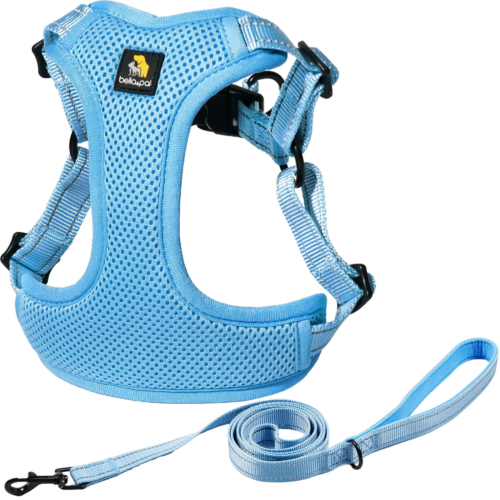 BELLA & PAL Dog Harness and Leash Set, Adjustable Step-in Puppy Harness, No-Pull Vest for XS/Small/Medium Dog, Breathable Air Mesh, Reflective Strip, Secure Buckle Closure, Dual D-Rings — image 1