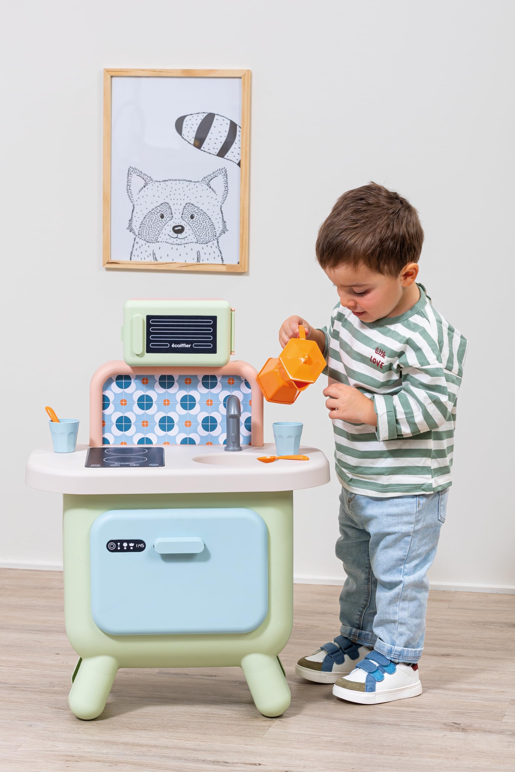 Juguetes Ecoiffier 1659 - Cocina Salvia - Fregadero + Hornear + Microondas + Lavavajillas Cesta extraíble - Juego de Cocina de imitación - A Partir de 18 Meses - Fabricado en Francia