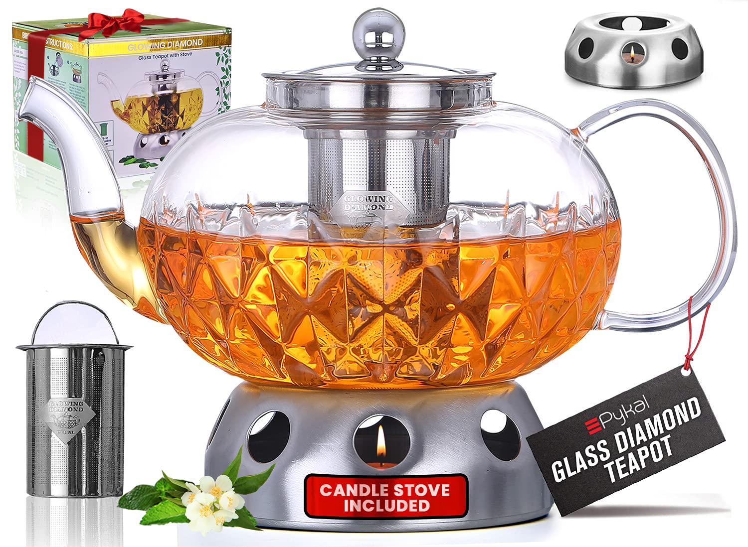 Buy Pykal Glass Tea Pot With Removable Infuser 40 Oz Candle Warmer
