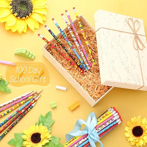 Miniatura 6 de Yexiya Lápices de 100 días de escuela juego de lápices coloridos para profesores 100 días más inteligentes lindos suministros escolares para