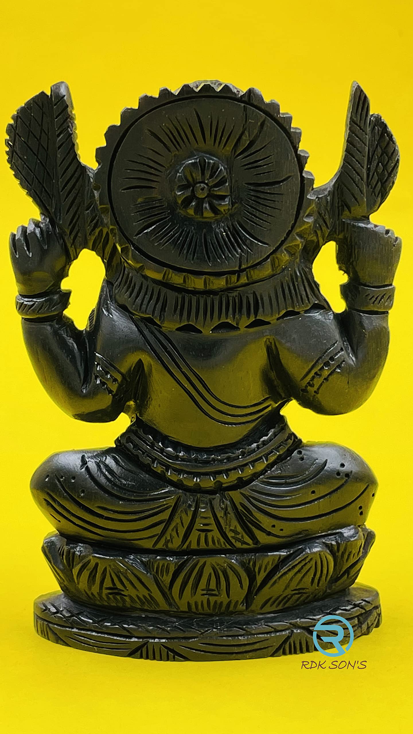 RDK SON'S Ebony Wood Lord Ganesh Idol |Ganapati Murti (4 inch)| Black Wood Ganesha Statue for Home Decor, Tabletop and Car Dashboard. Hindu God of Good Luck & New Beginning (Ganesha) 1