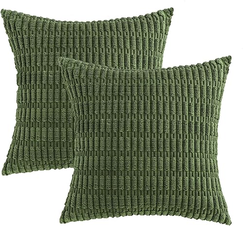 Vista 40 de MIULEE Pack of 2 Orange Corduroy Decorative Pillow Covers 20x20 Inch Soft Boho Striped Throw Pillow Covers Modern Farmhouse Home Decor for Halloween